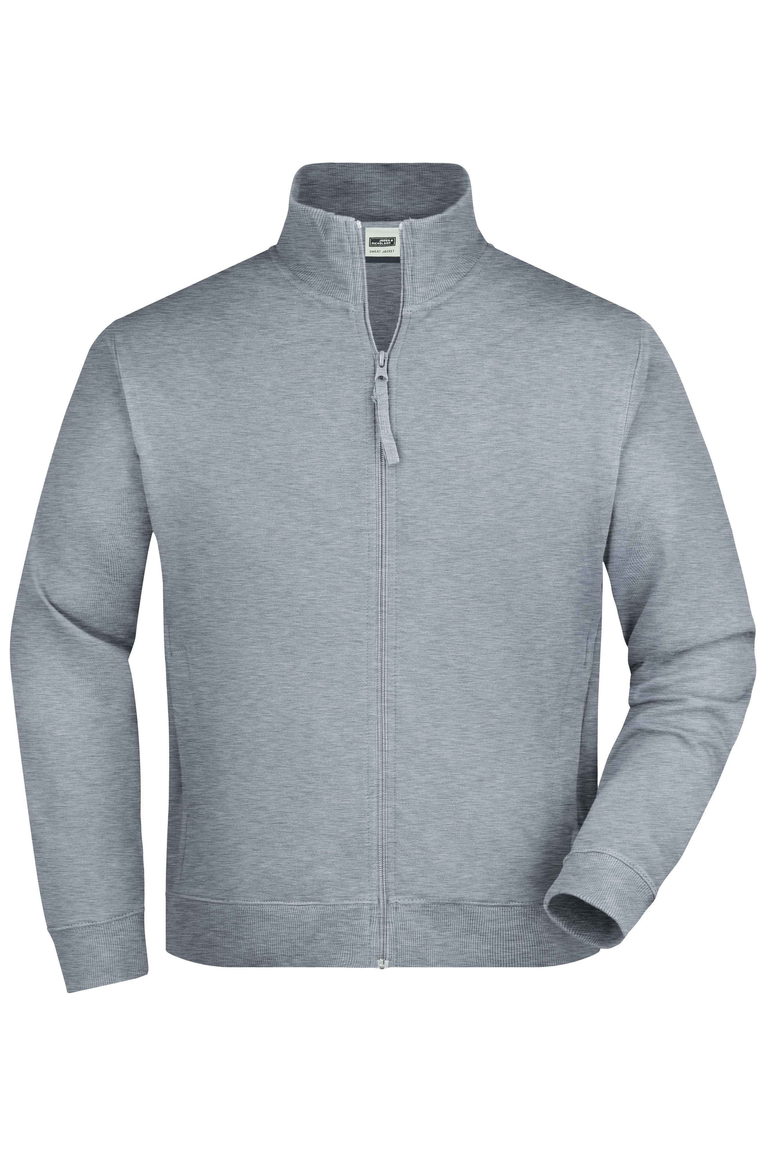 James & Nicholson Hochwertige Sweatjacke Unisex grey-heather
