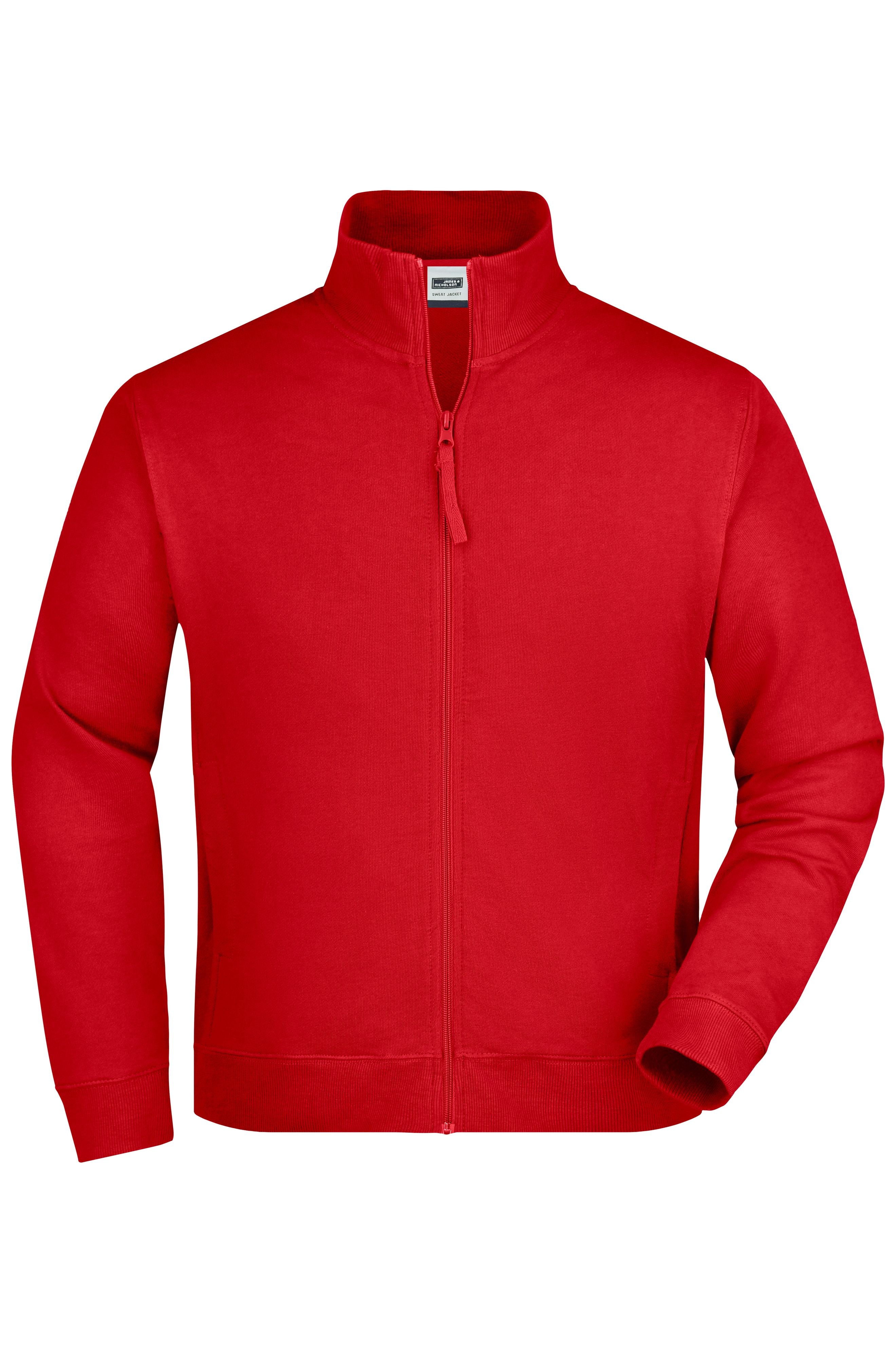 James & Nicholson Hochwertige Sweatjacke Unisex red