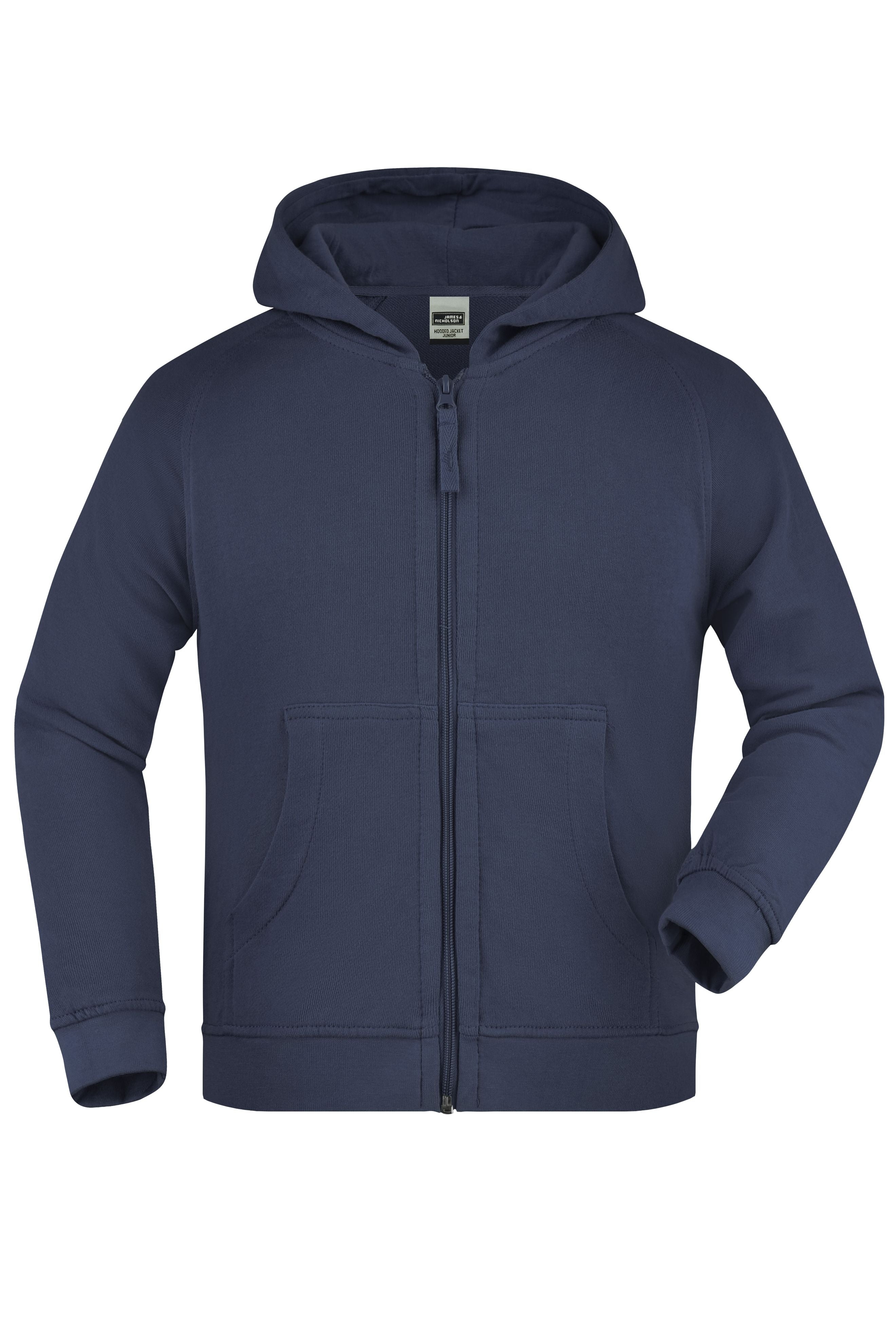 James & Nicholson Hochwertige Kinder Kapuzen-Sweatshirtjacke navy