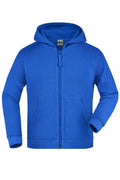 James & Nicholson Hochwertige Kinder Kapuzen-Sweatshirtjacke royal