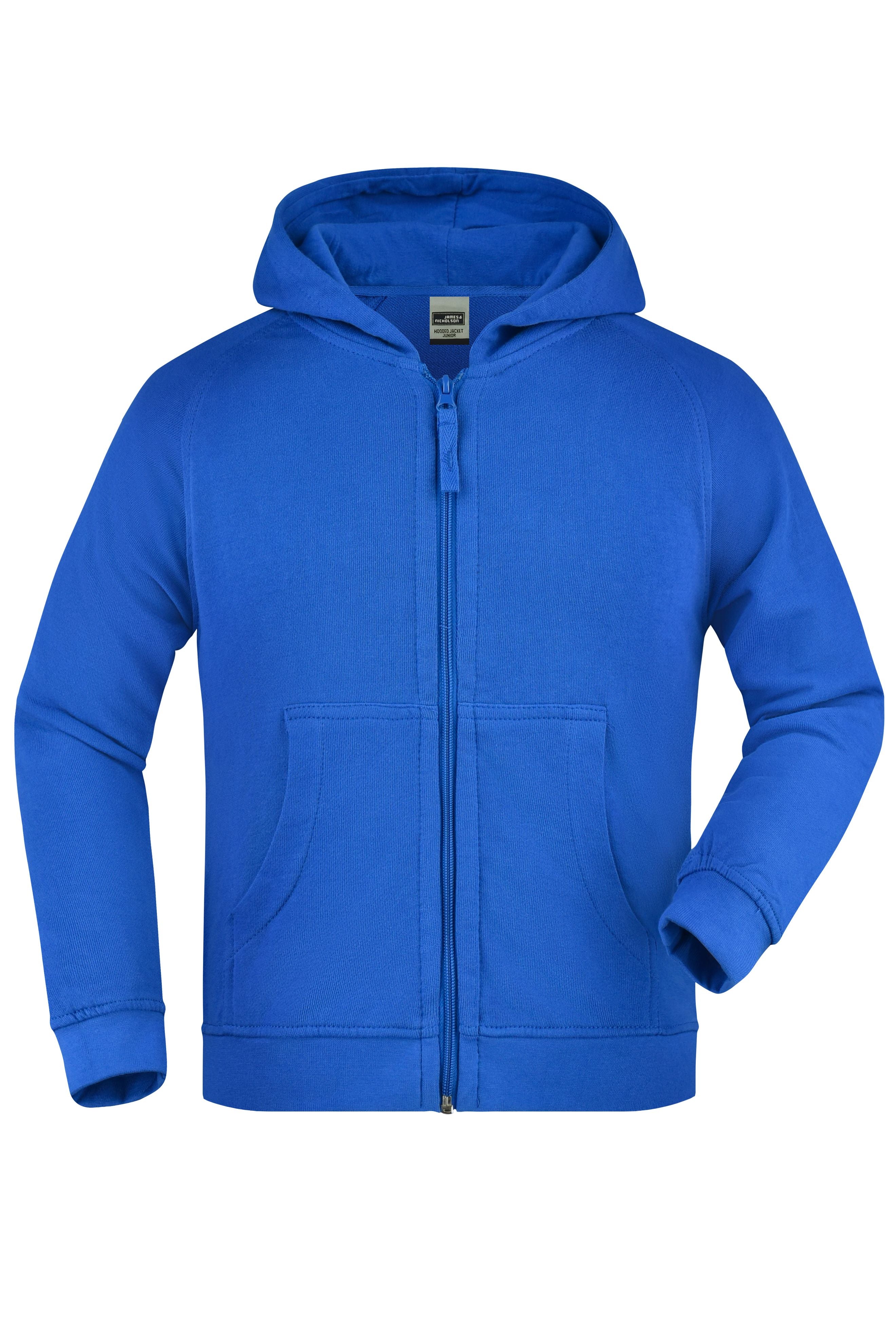 James & Nicholson Hochwertige Kinder Kapuzen-Sweatshirtjacke royal