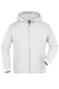 James & Nicholson Hochwertige Kinder Kapuzen-Sweatshirtjacke white