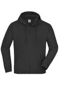 James & Nicholson Hochwertige Kapuzen-Sweatshirtjacke Unisex black