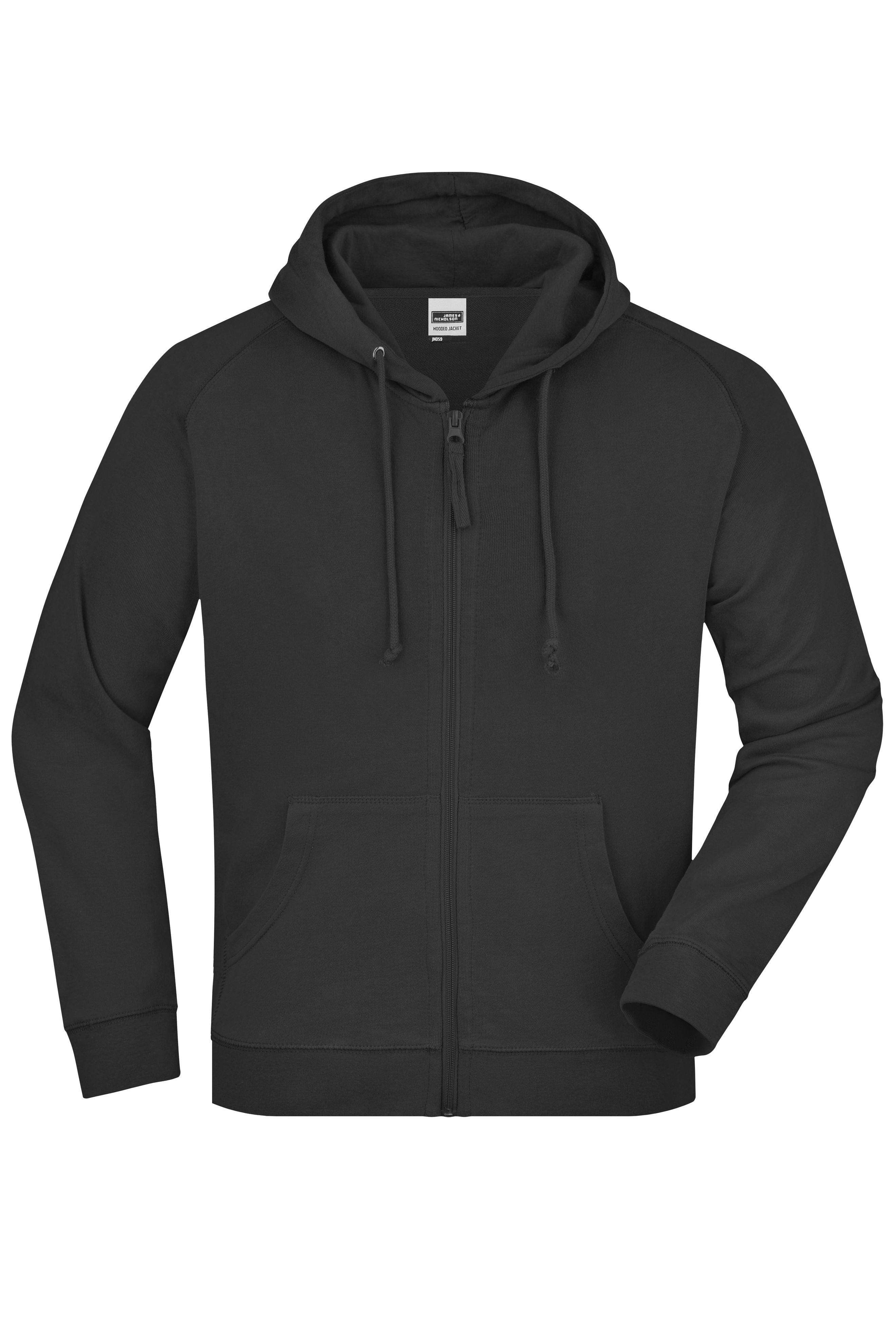 James & Nicholson Hochwertige Kapuzen-Sweatshirtjacke Unisex black