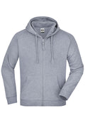 James & Nicholson Hochwertige Kapuzen-Sweatshirtjacke Unisex grey-heather