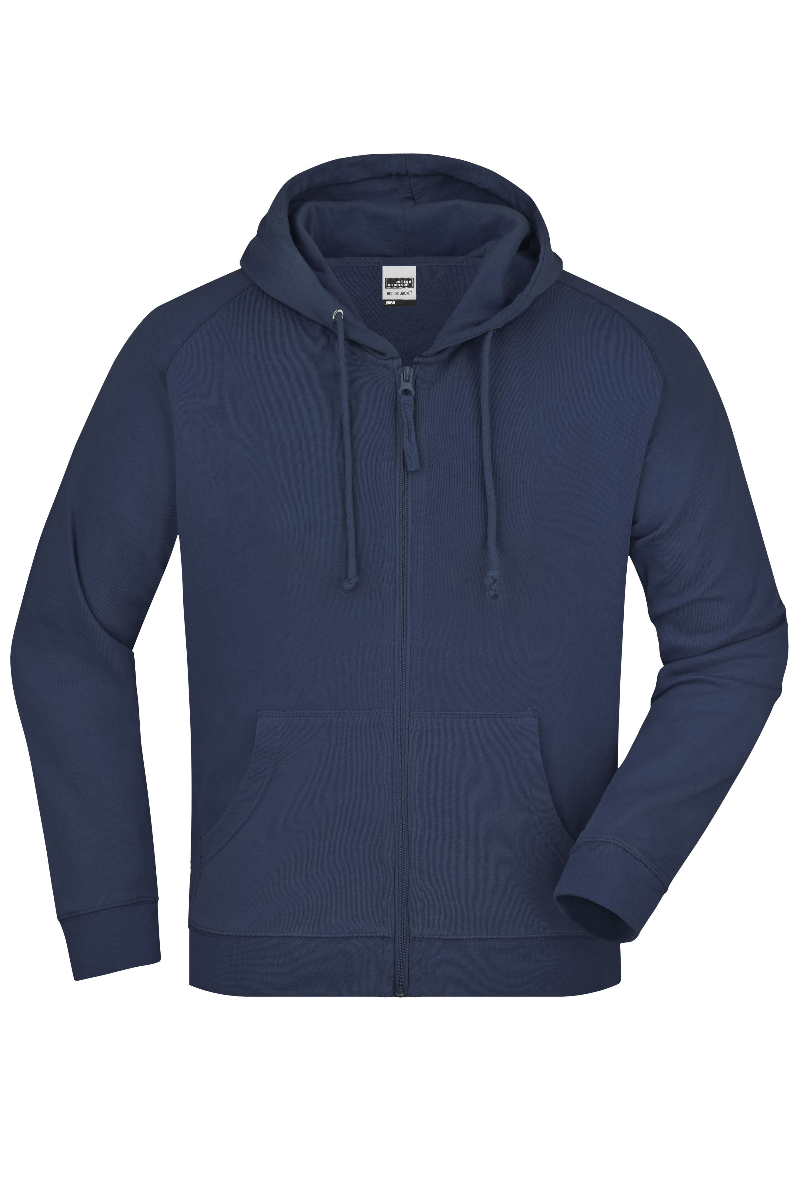 James & Nicholson Hochwertige Kapuzen-Sweatshirtjacke Unisex navy