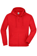 James & Nicholson Hochwertige Kapuzen-Sweatshirtjacke Unisex red