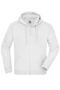 James & Nicholson Hochwertige Kapuzen-Sweatshirtjacke Unisex white