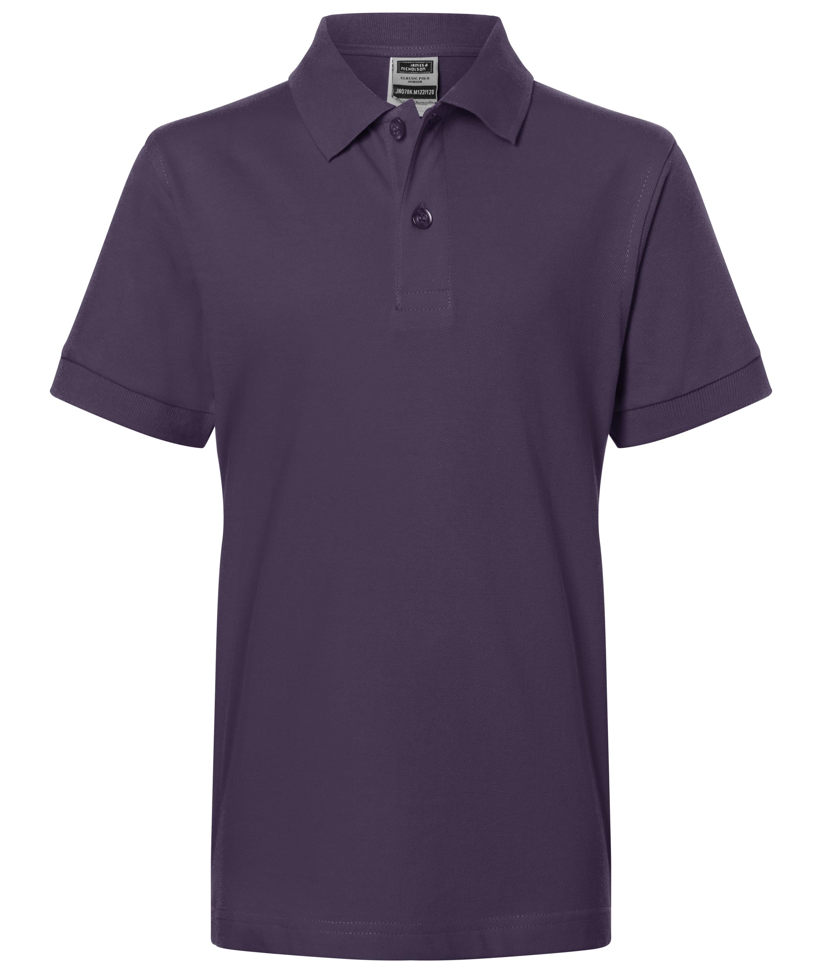 James & Nicholson Klassisches Kinder Poloshirt aubergine