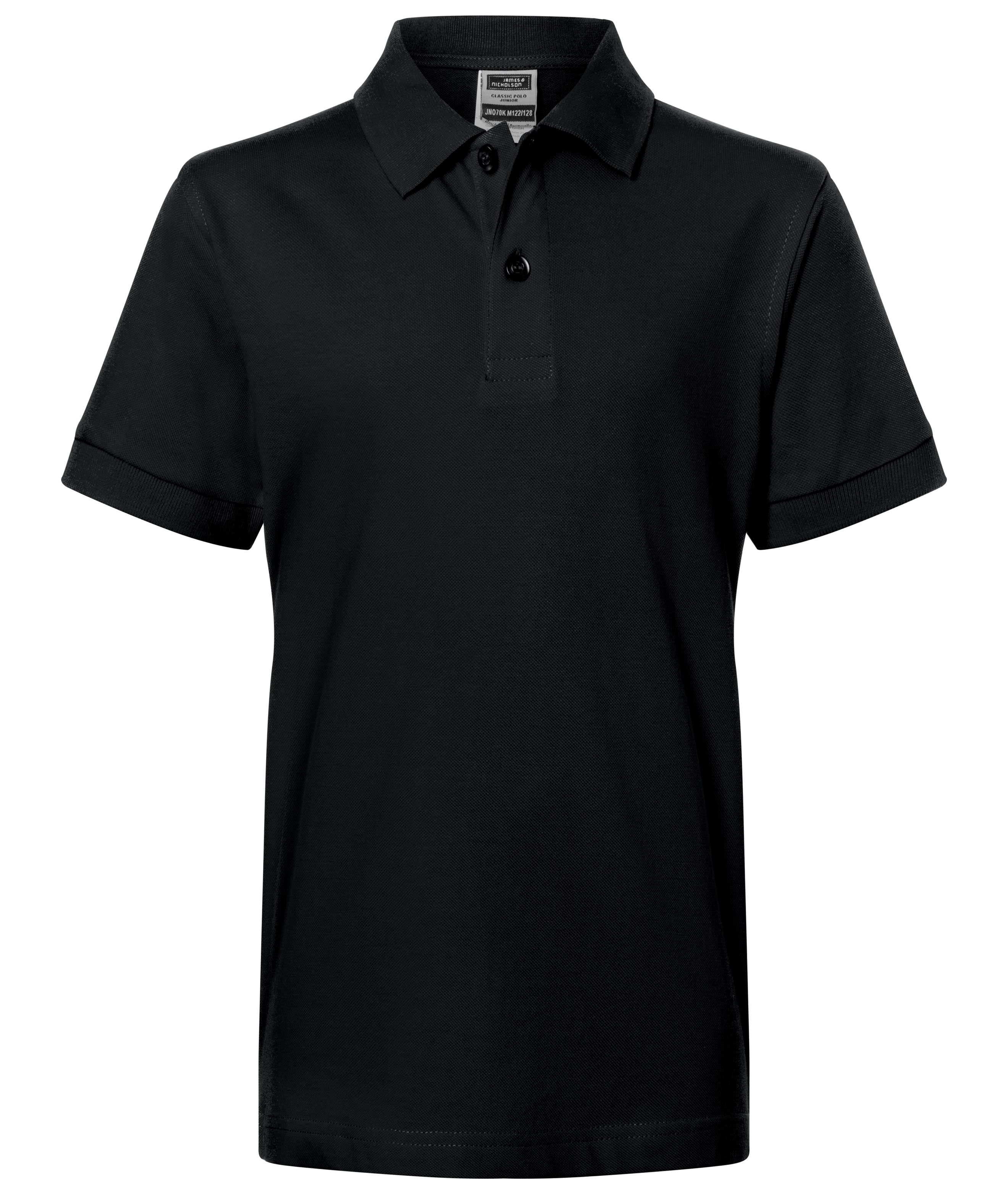 James & Nicholson Klassisches Kinder Poloshirt black