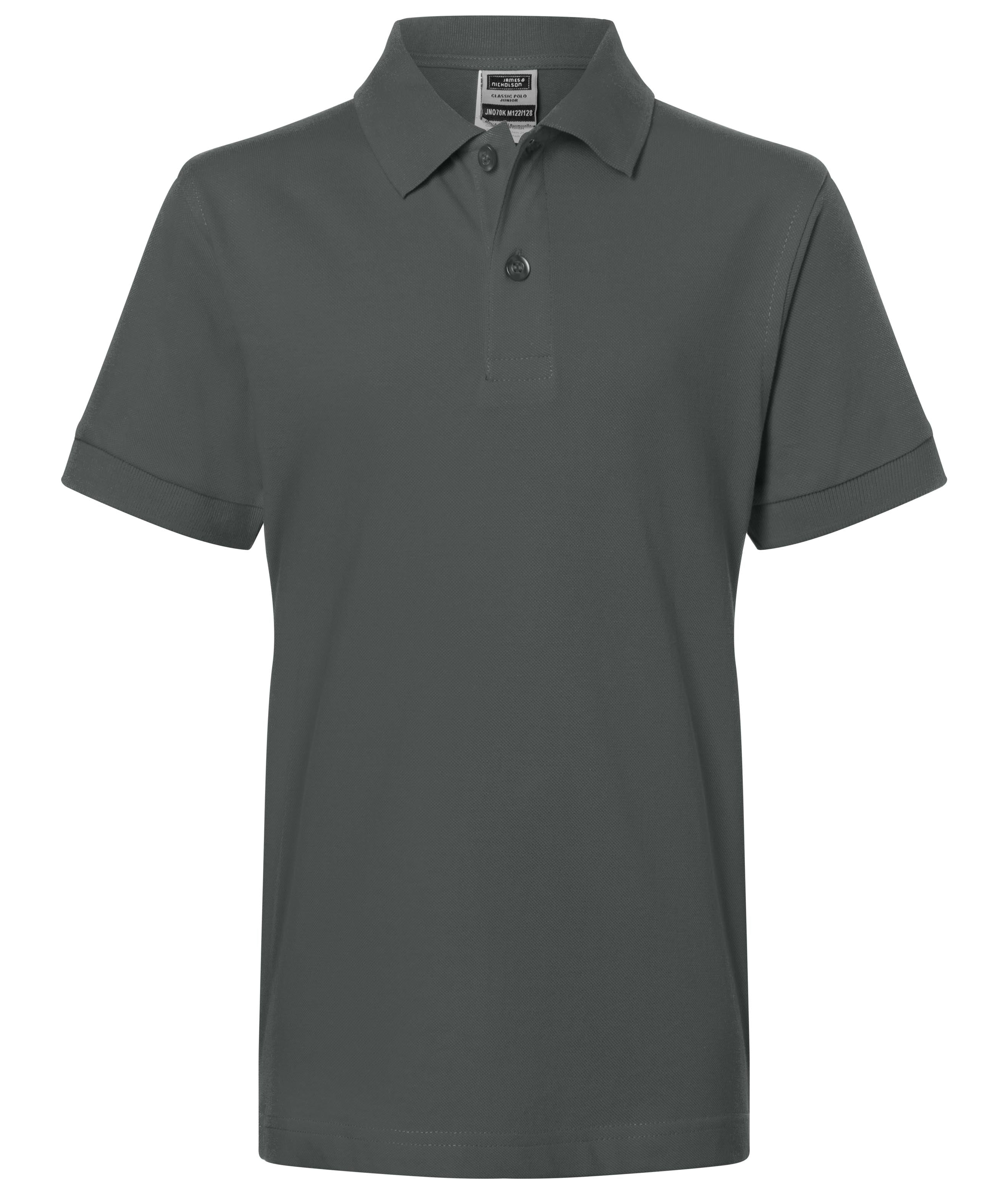 James & Nicholson Klassisches Kinder Poloshirt graphite