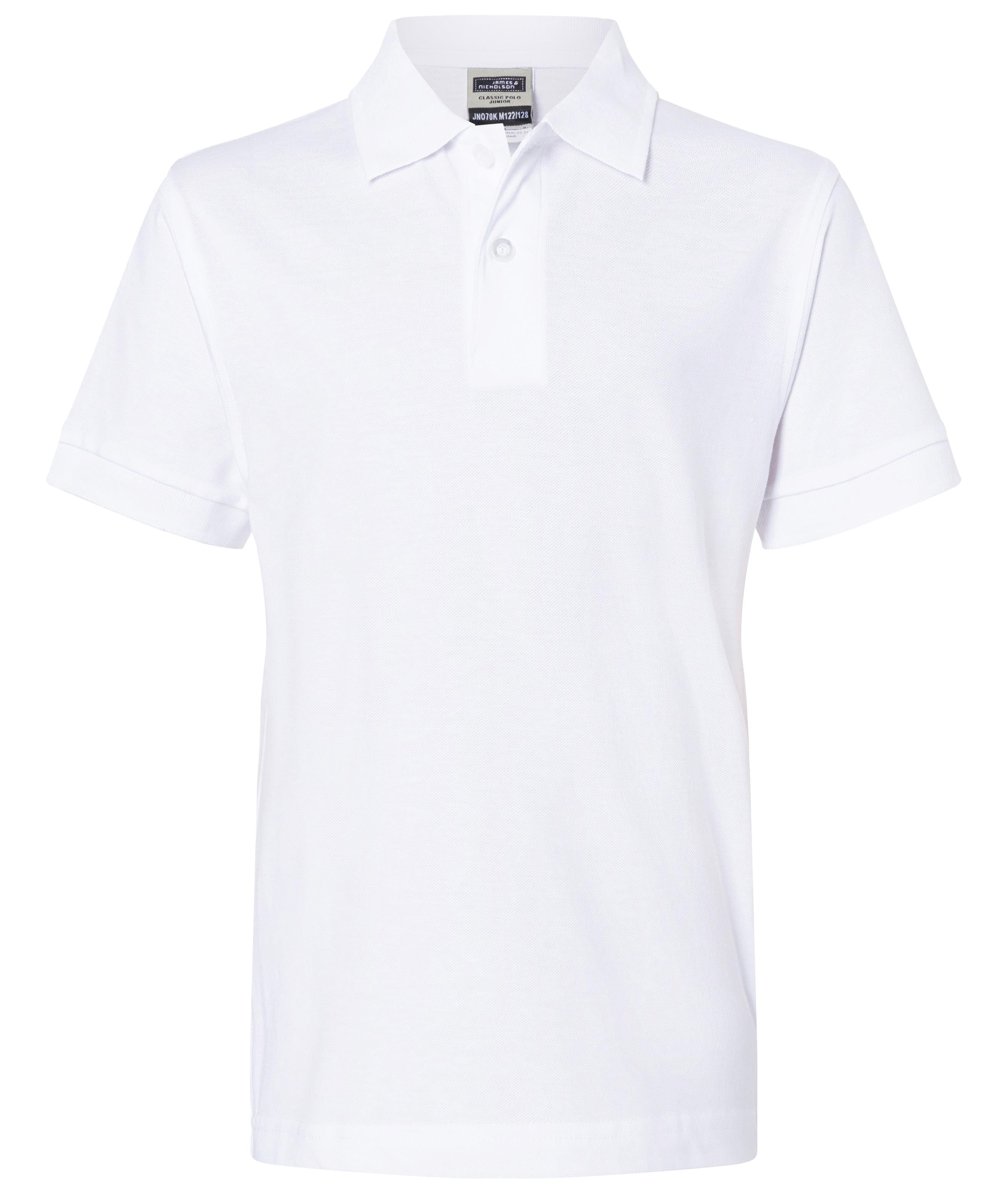 James & Nicholson Klassisches Kinder Poloshirt white