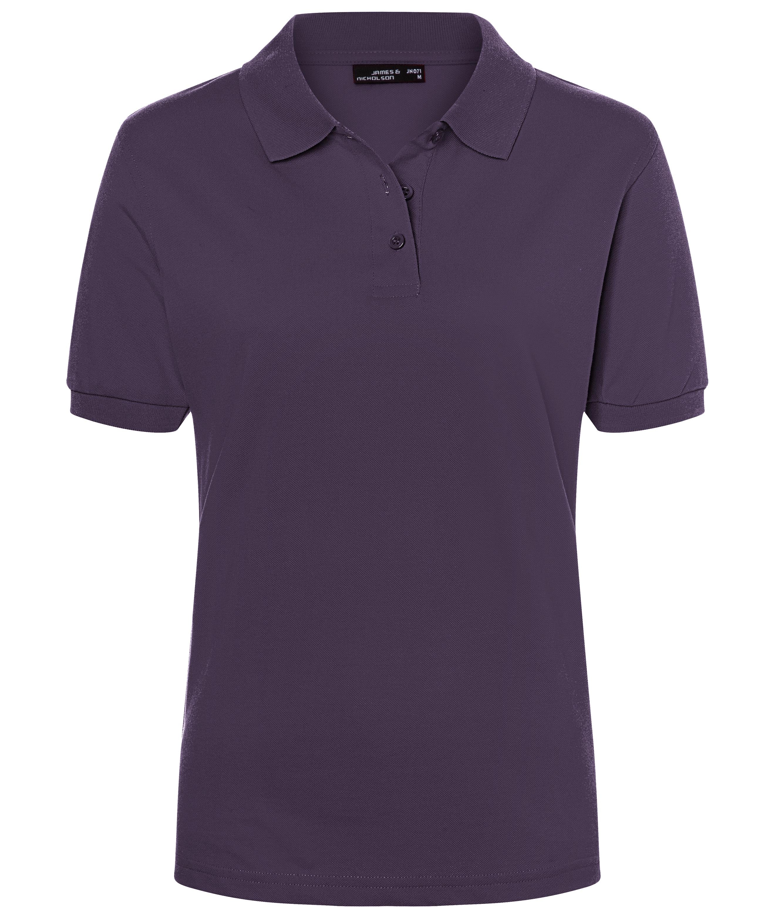 James & Nicholson Klassisches Damenpolo aubergine