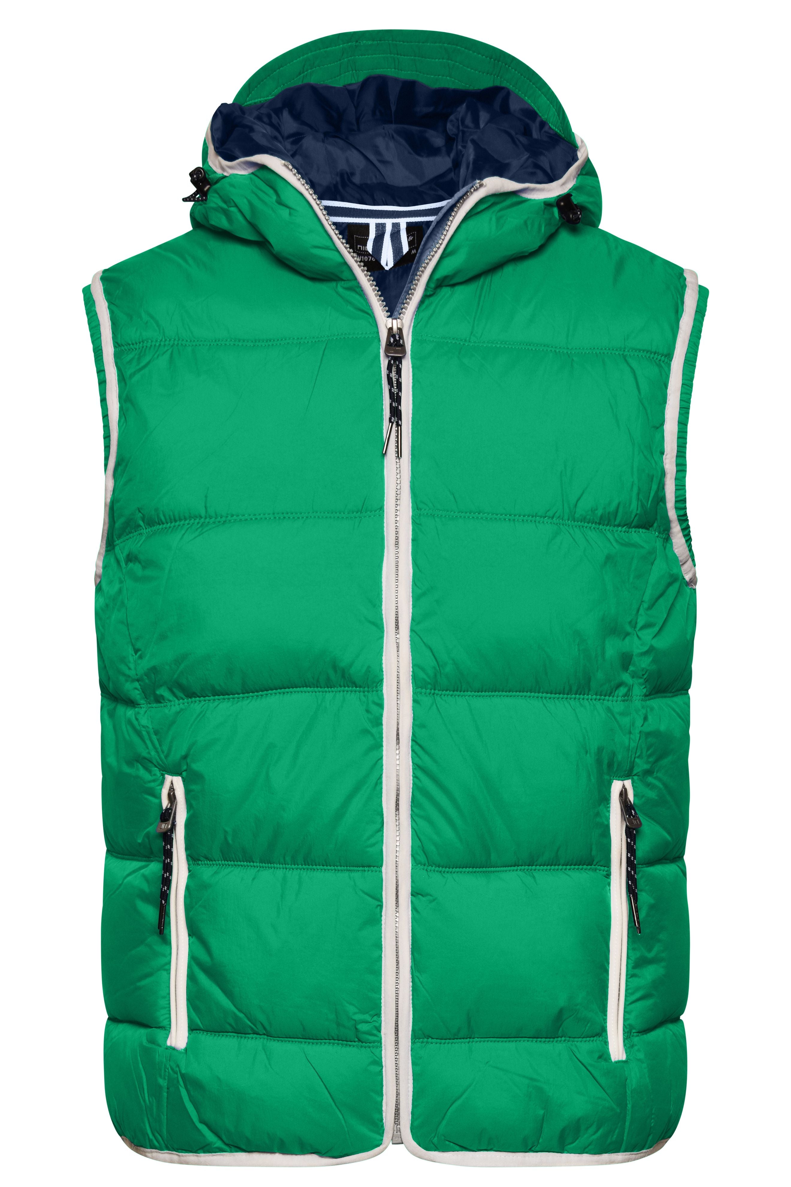 James & Nicholson Herren Steppweste irish-green/white