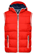James & Nicholson Herren Steppweste red/white