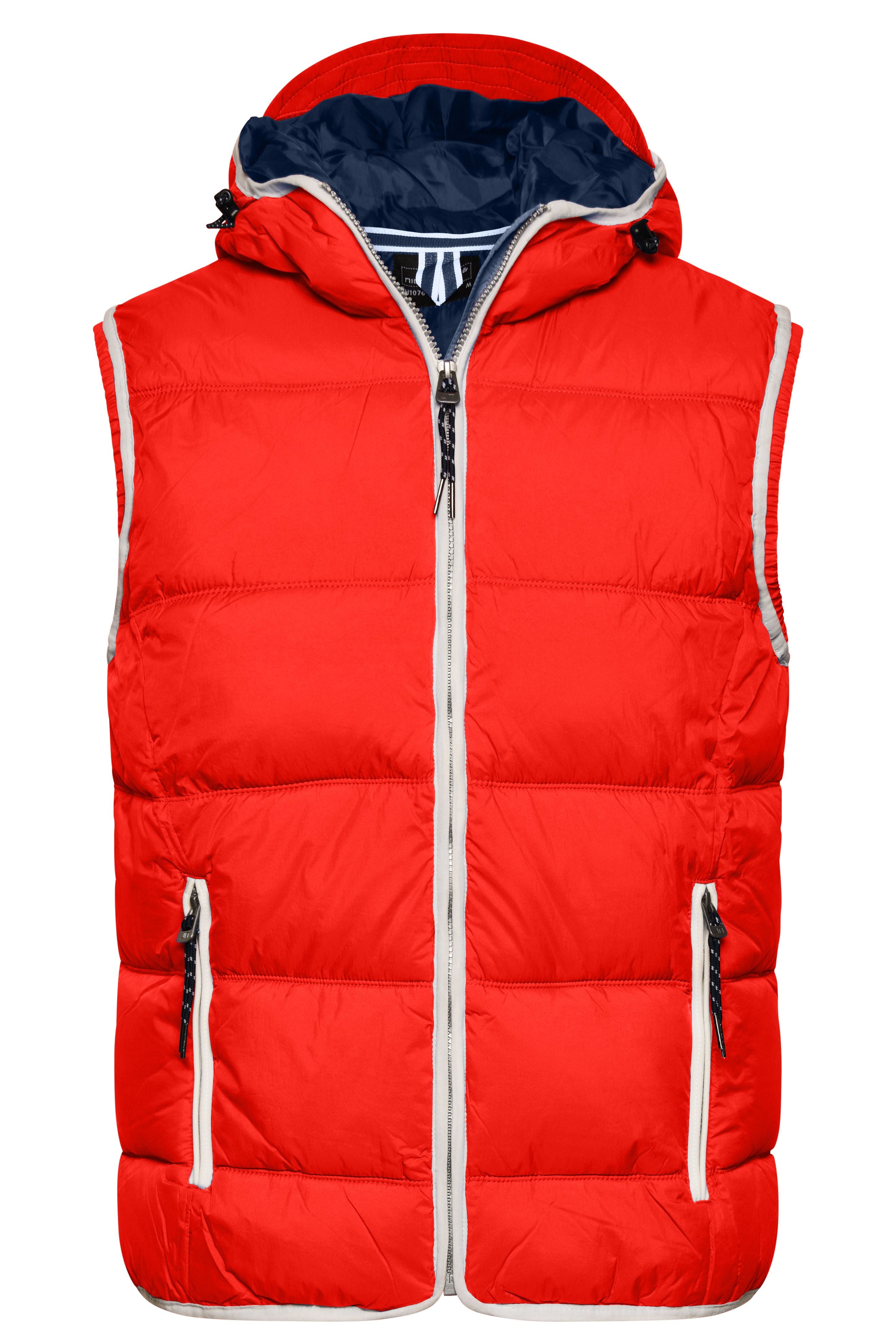 James & Nicholson Herren Steppweste red/white