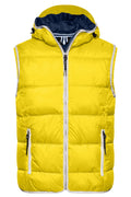 James & Nicholson Herren Steppweste sun-yellow/white