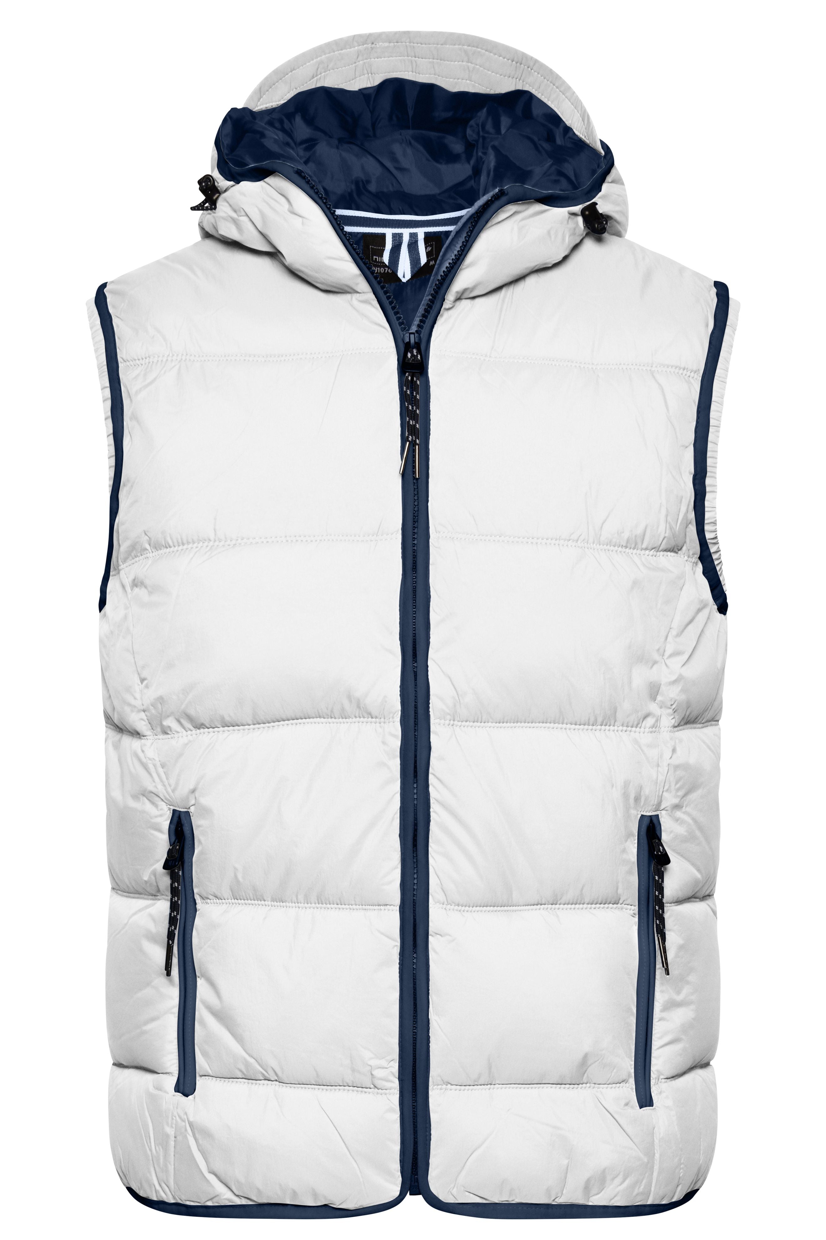 James & Nicholson Herren Steppweste white/navy