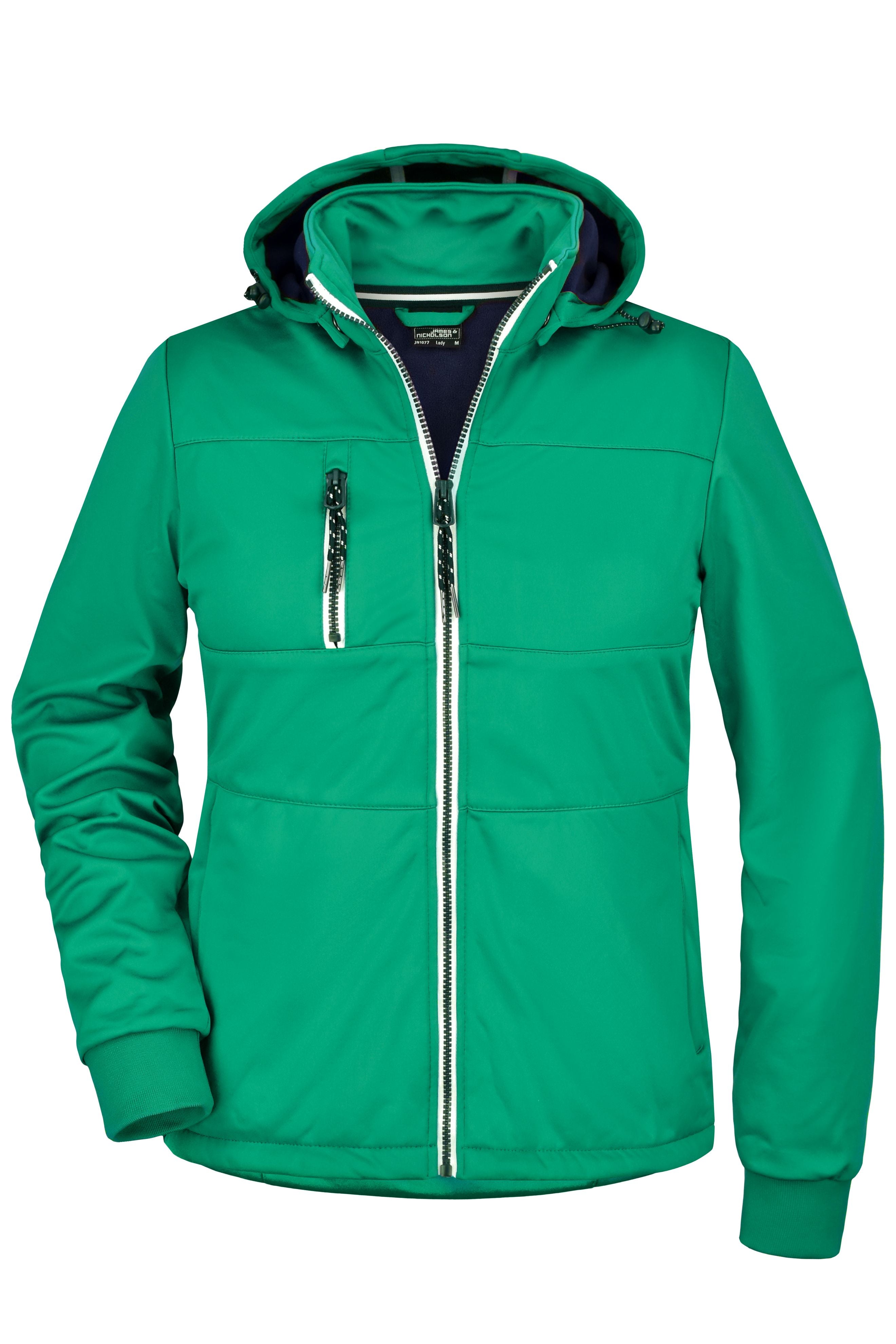James & Nicholson Damen taillierte Softshelljacke irish-green/navy/white