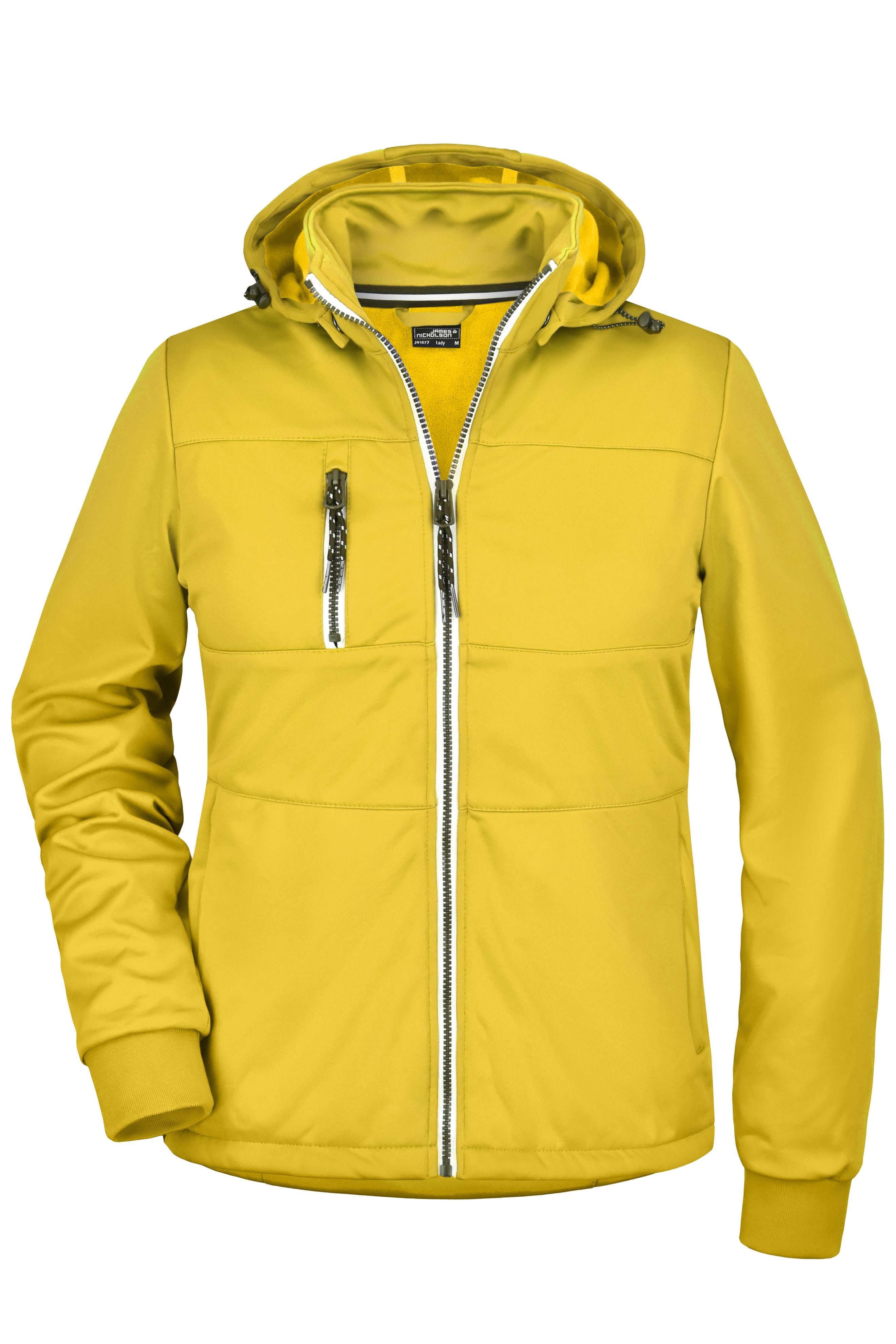 James & Nicholson Damen taillierte Softshelljacke sun-yellow/navy/white