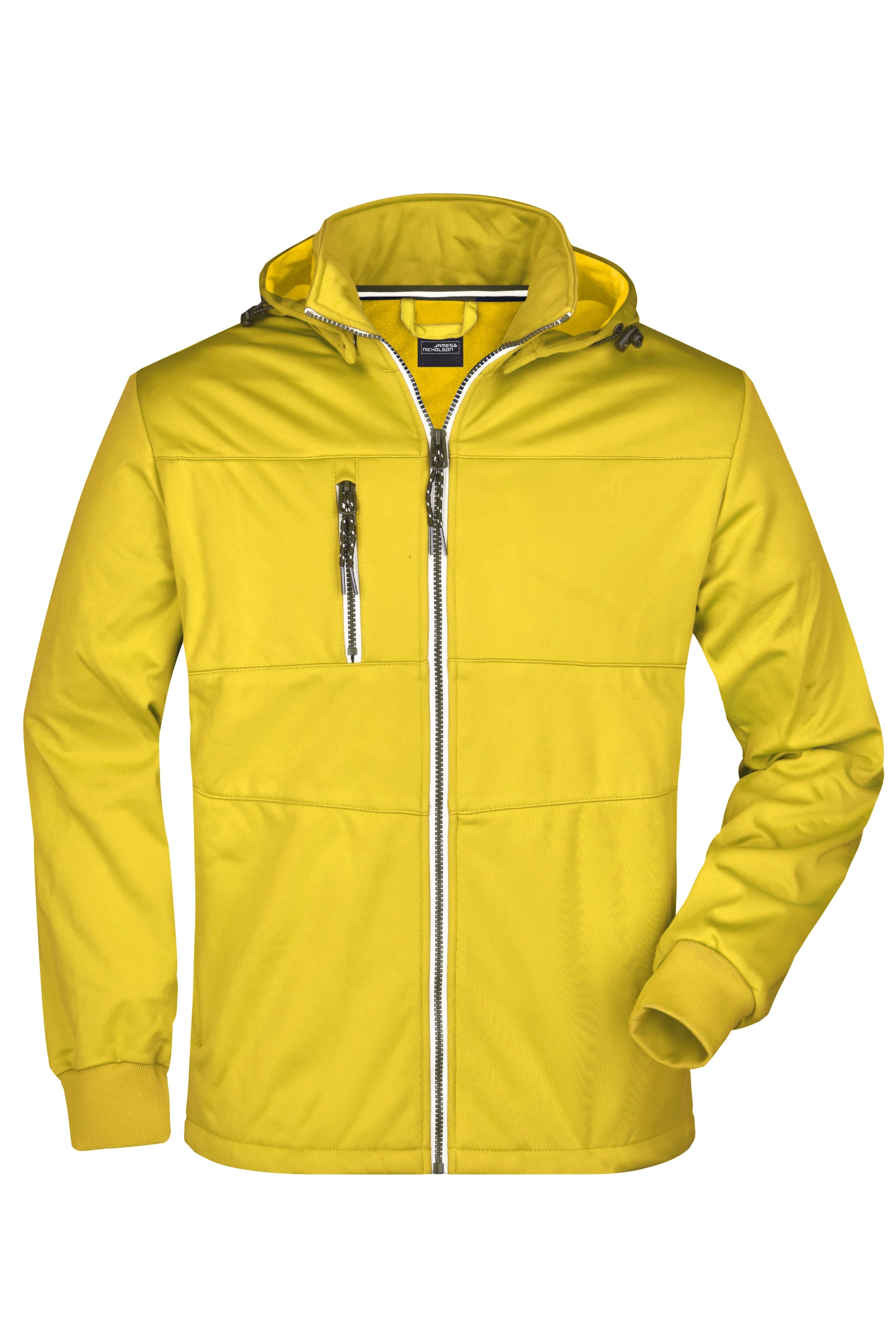 James & Nicholson Herren funktionale Softshelljacke sun-yellow/navy/white