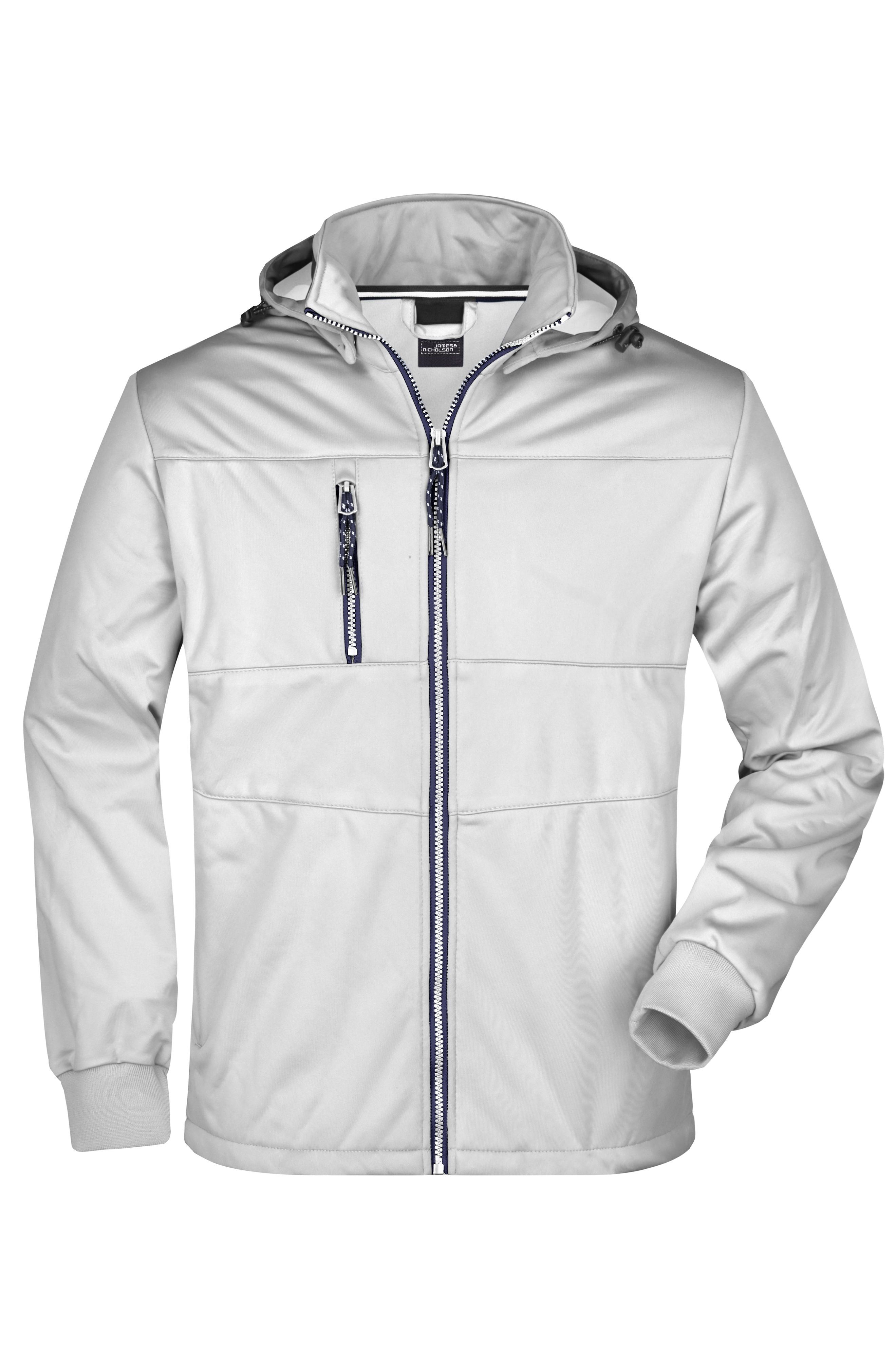 James & Nicholson Herren funktionale Softshelljacke white/white/navy