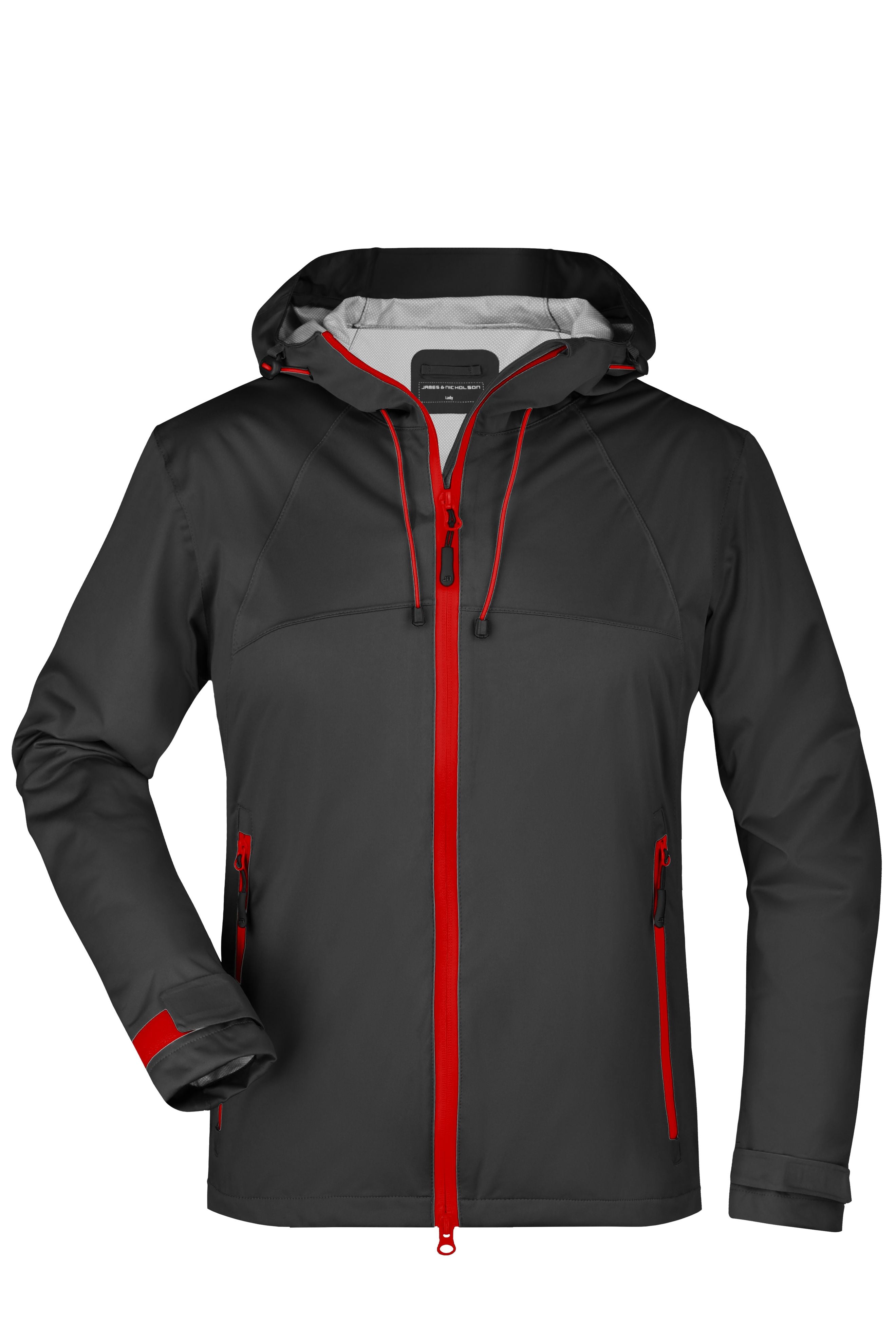 James & Nicholson Damen ultraleichte Outdoor Softshelljacke black/red