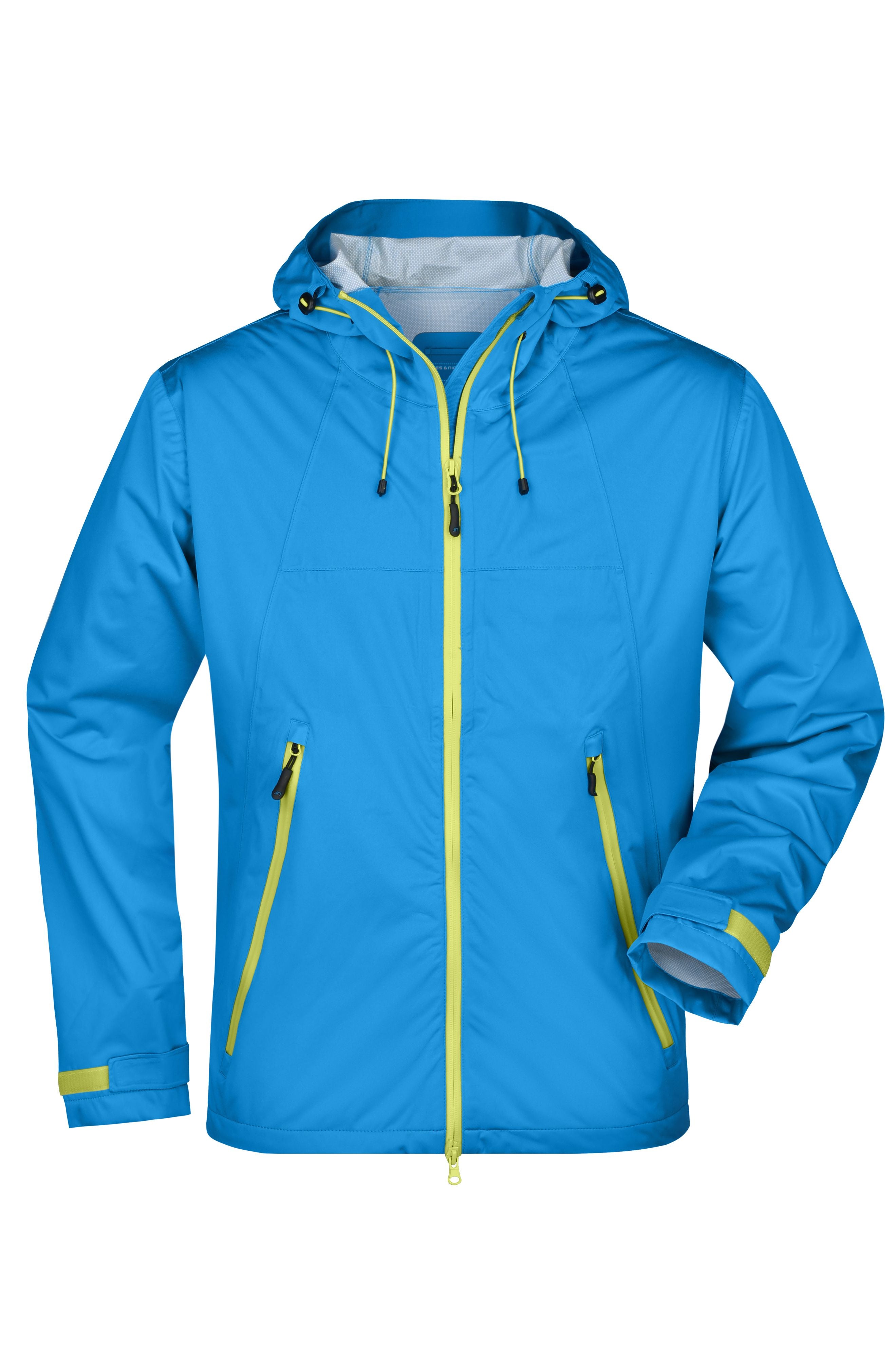James & Nicholson Herren ultraleichte Outdoor Softshelljacke aqua/acid-yellow