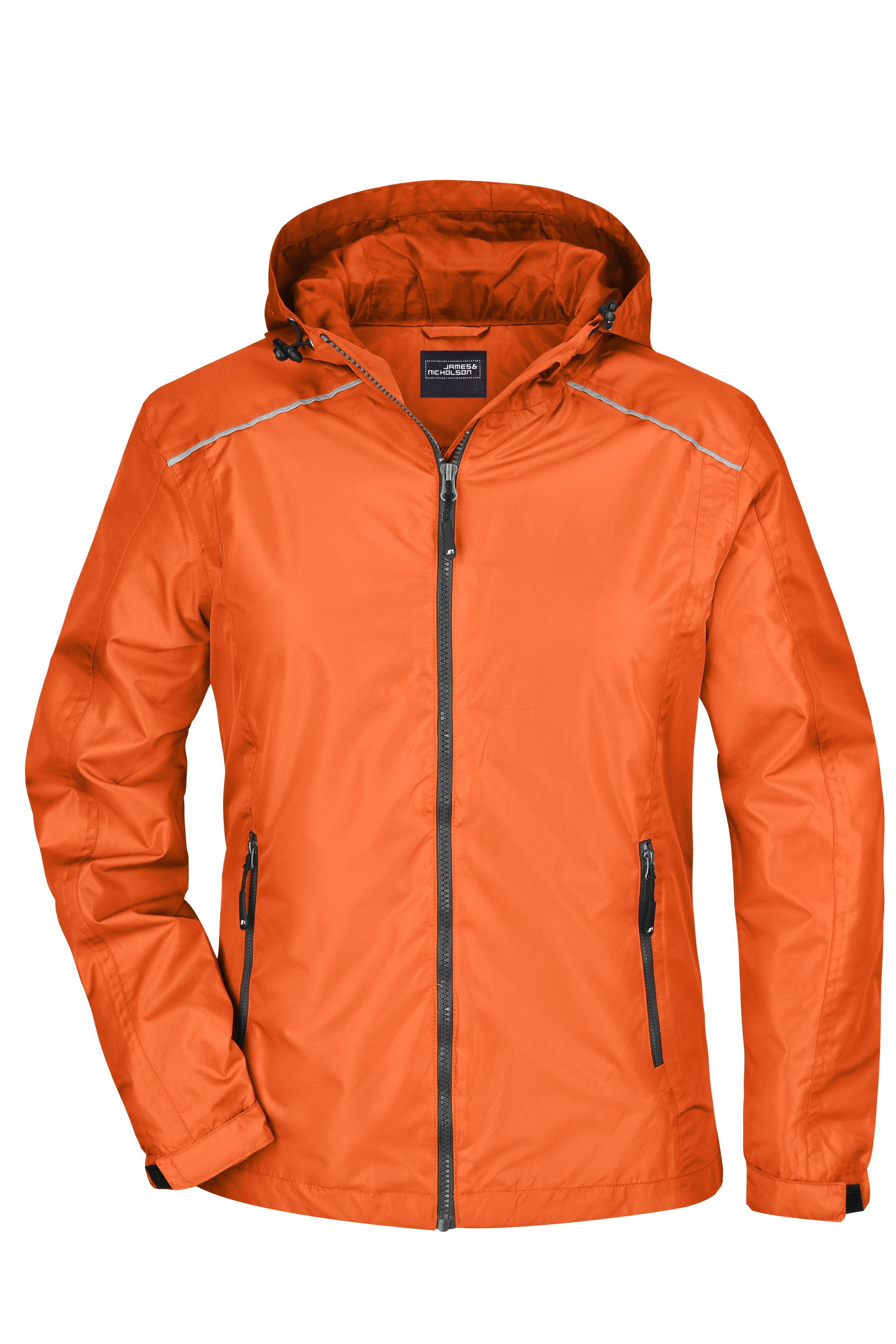 James & Nicholson Damen Regenjacke orange/carbon
