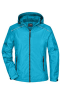 James & Nicholson Damen Regenjacke turquoise/iron-grey