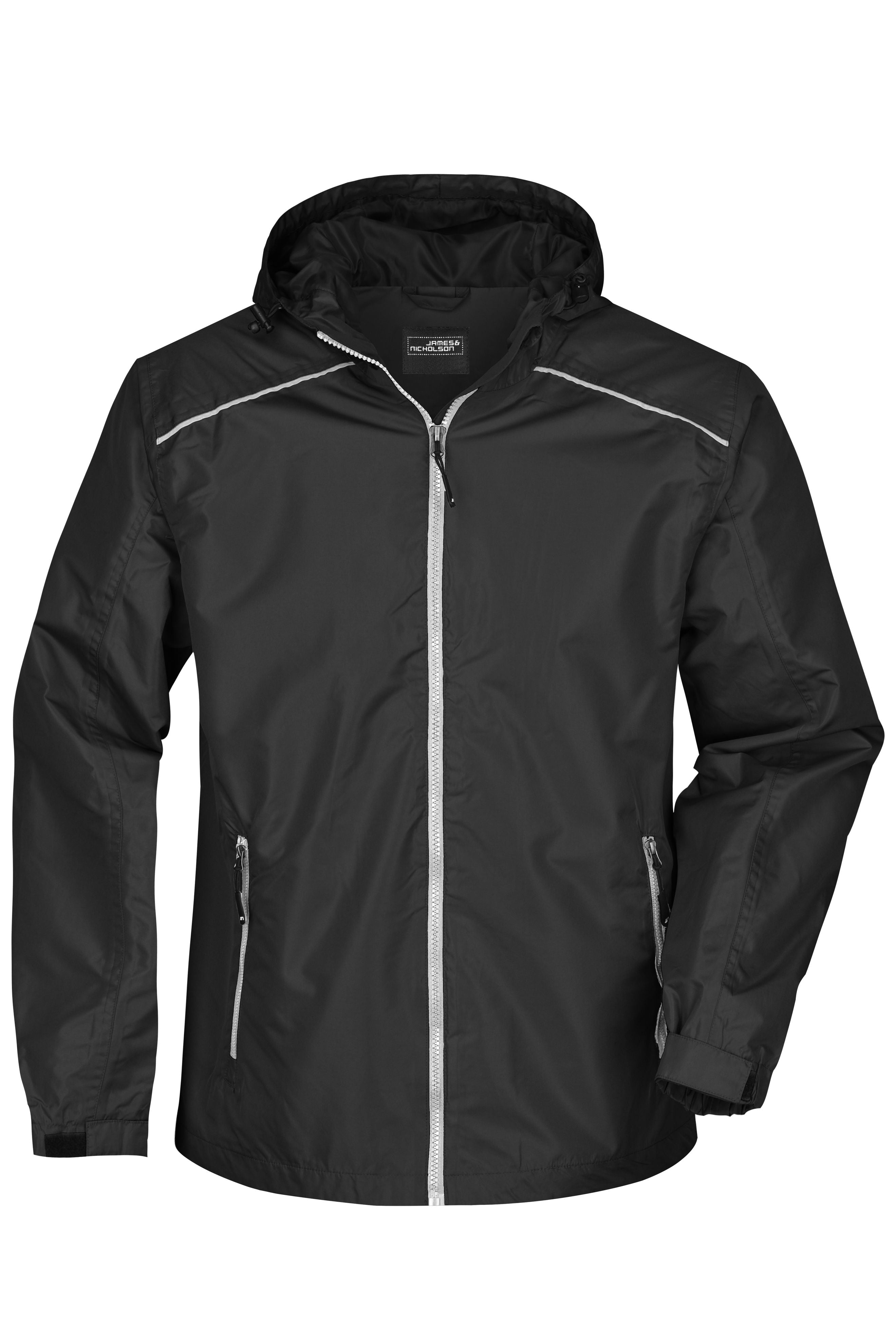 James & Nicholson Herren Regenjacke black/silver