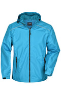 James & Nicholson Herren Regenjacke turquoise/iron-grey
