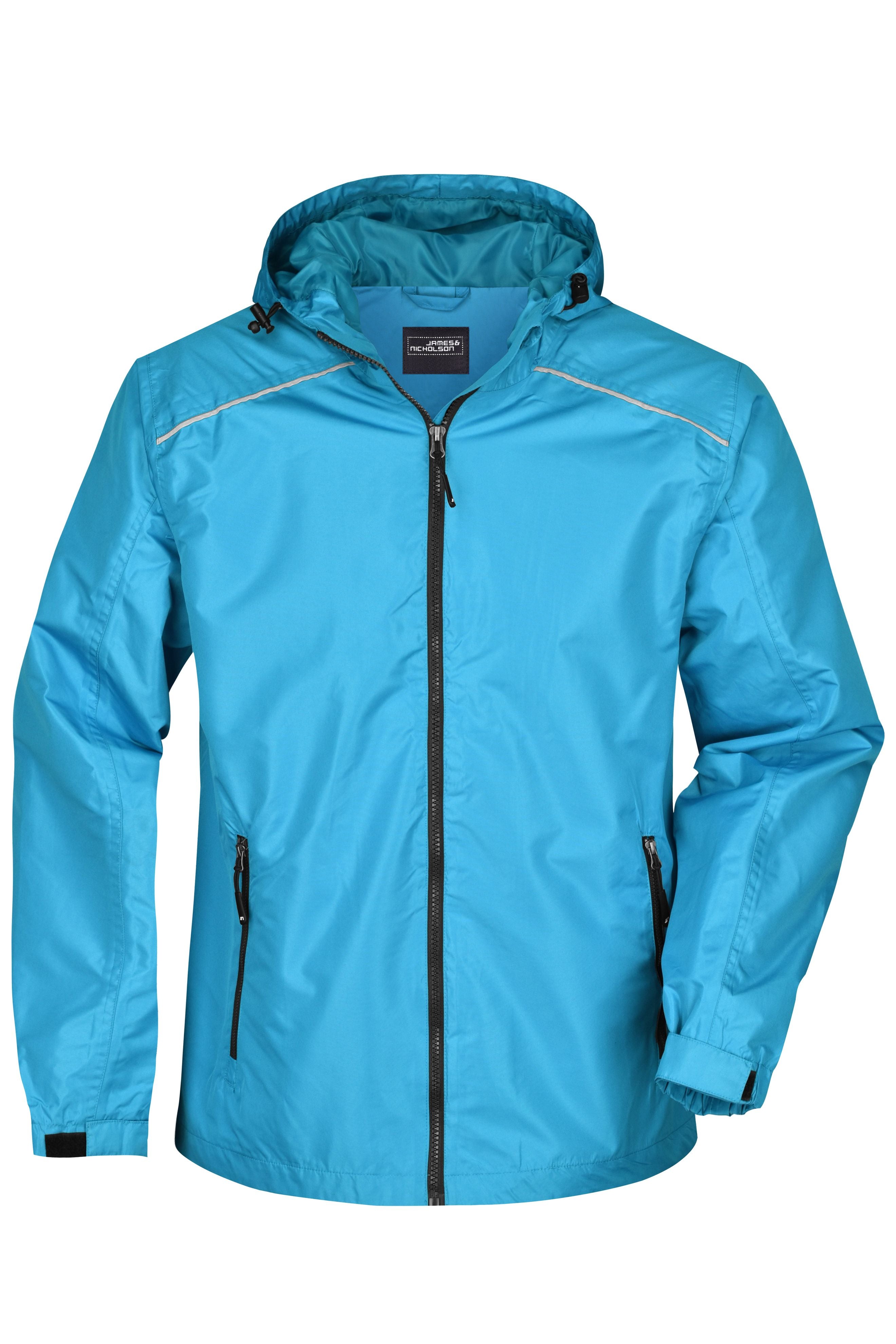 James & Nicholson Herren Regenjacke turquoise/iron-grey