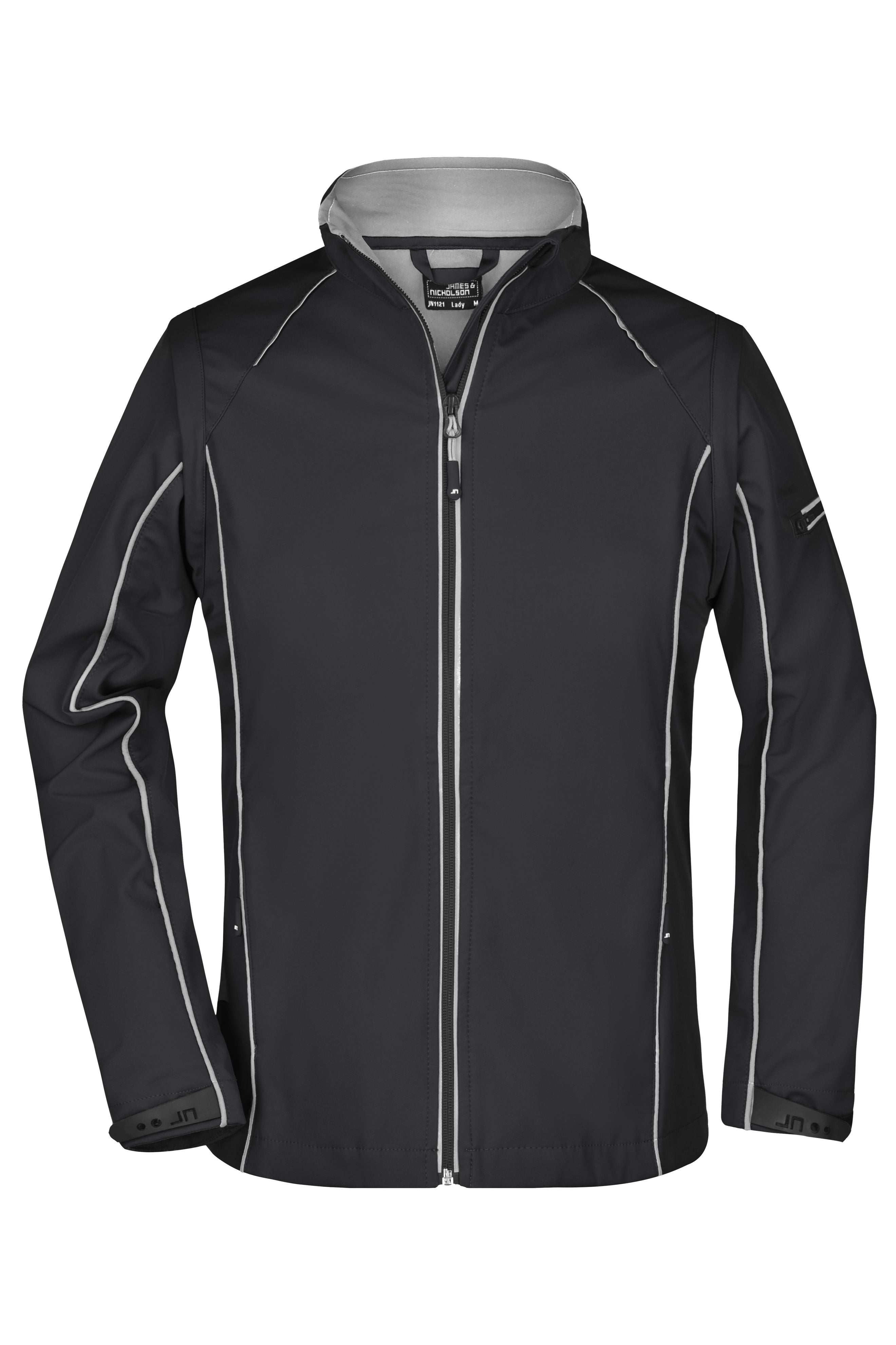 James & Nicholson Damen Softshelljacke mit abzippbaren Ärmeln black/silver