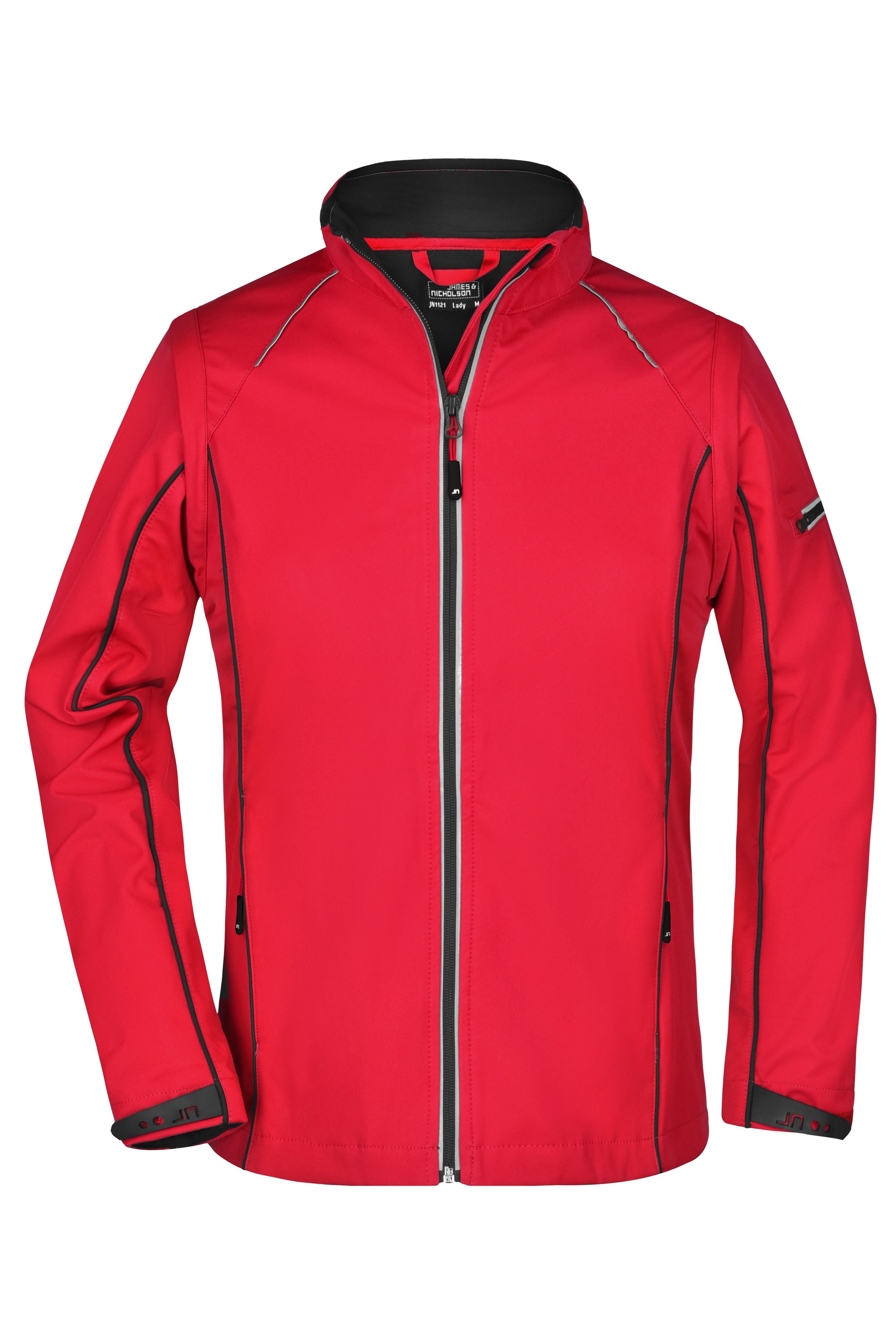 James & Nicholson Damen Softshelljacke mit abzippbaren Ärmeln red/black