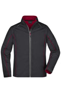 James & Nicholson Herren Softshelljacke mit abzippbaren Ärmeln black/red