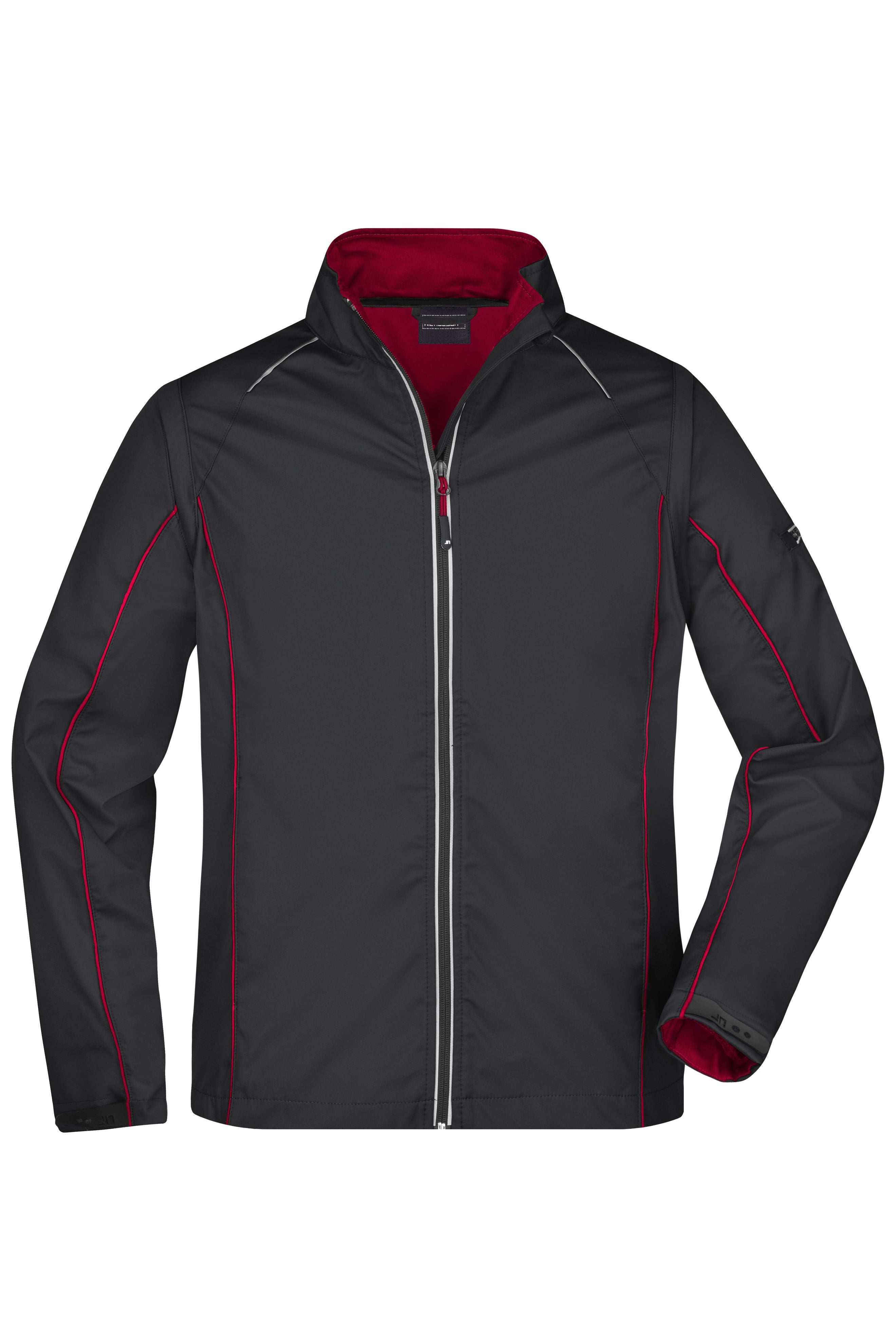 James & Nicholson Herren Softshelljacke mit abzippbaren Ärmeln black/red