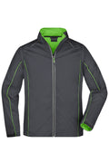 James & Nicholson Herren Softshelljacke mit abzippbaren Ärmeln iron-grey/green