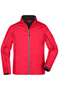 James & Nicholson Herren Softshelljacke mit abzippbaren Ärmeln red/black
