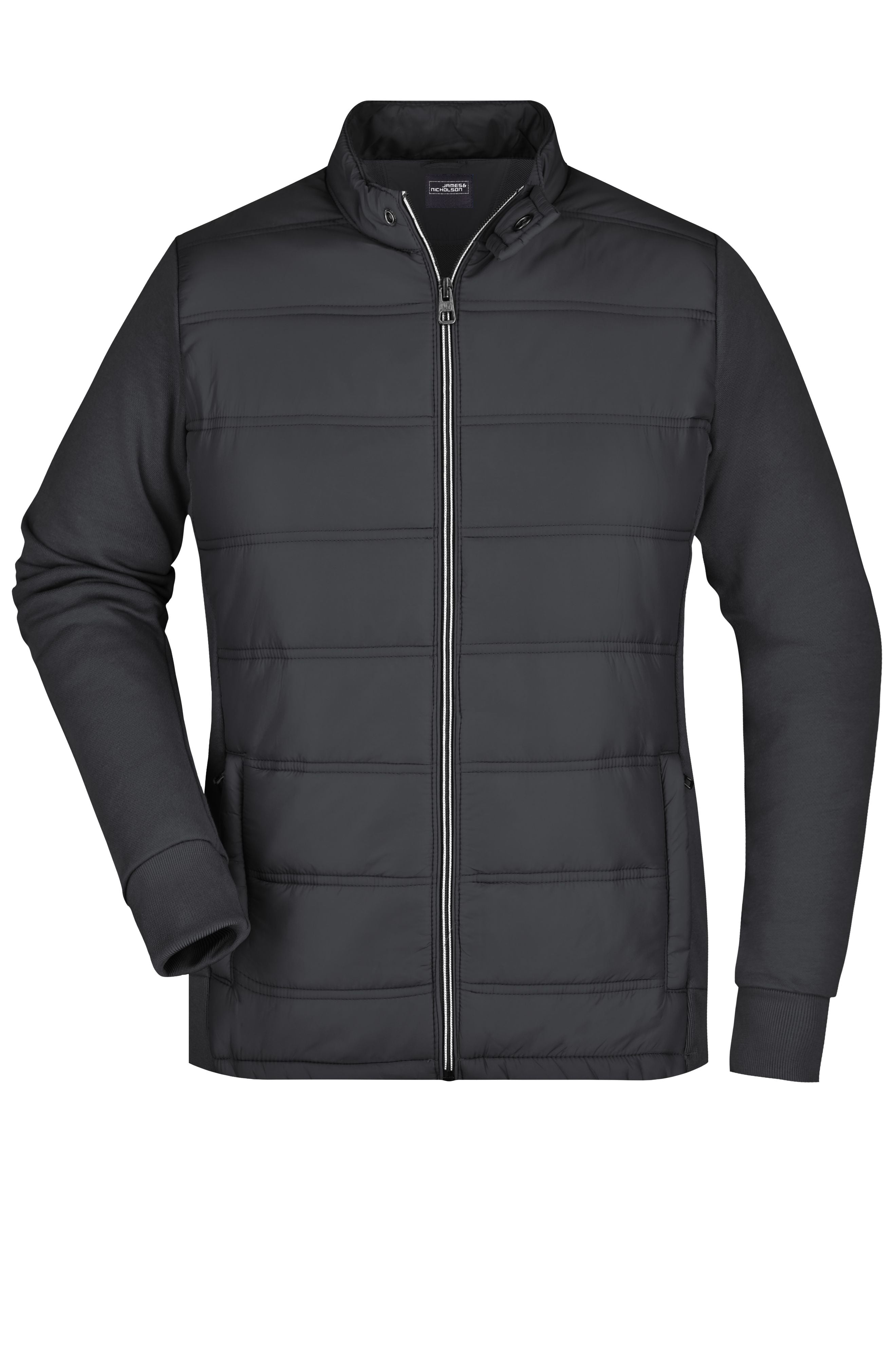 James & Nicholson Damen Hybrid Sweatjacke black