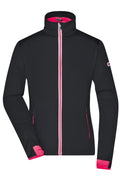 James & Nicholson Damen Softshell Sportjacke black/light-red