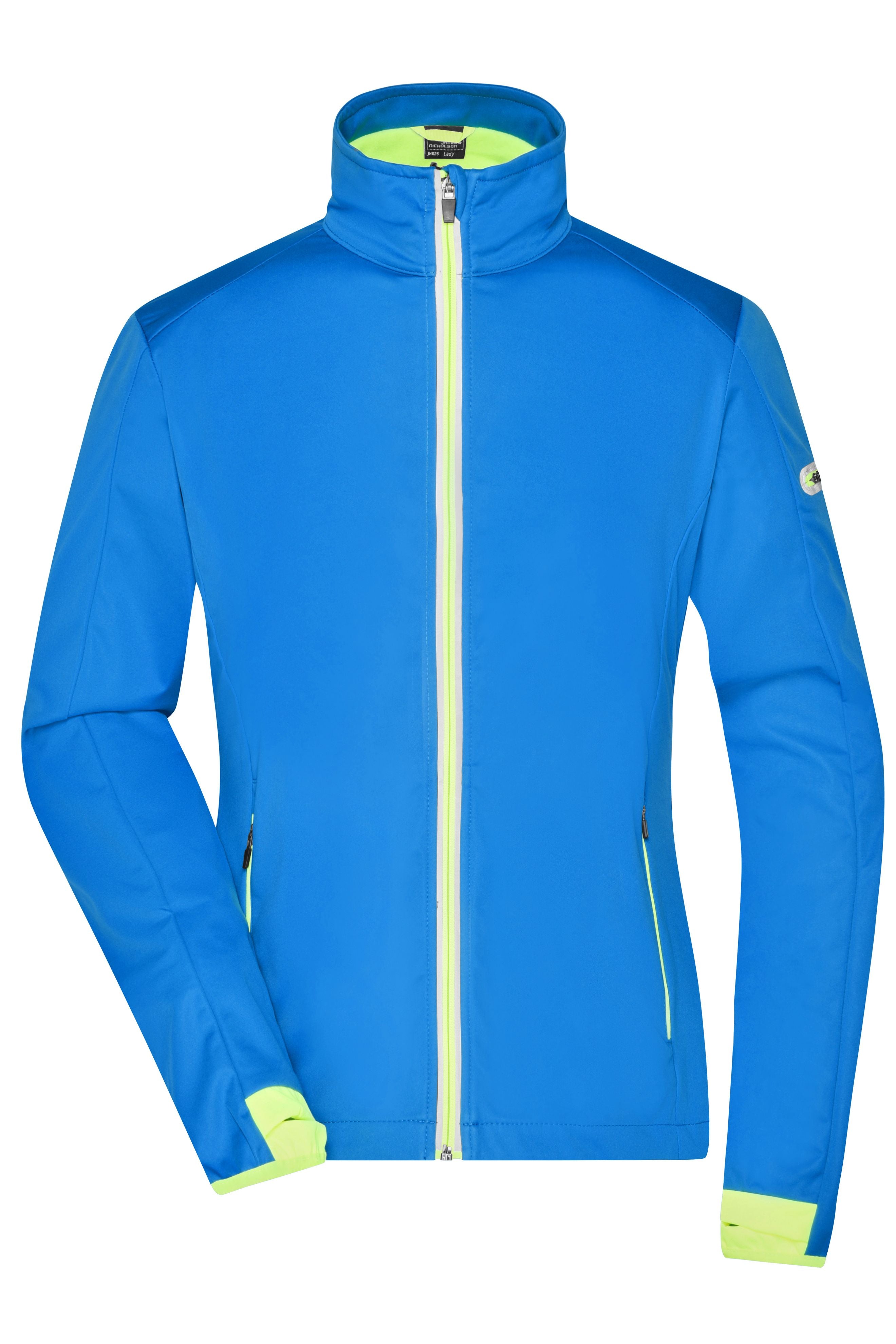 James & Nicholson Damen Softshell Sportjacke bright-blue/bright-yellow