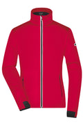 James & Nicholson Damen Softshell Sportjacke light-red/black