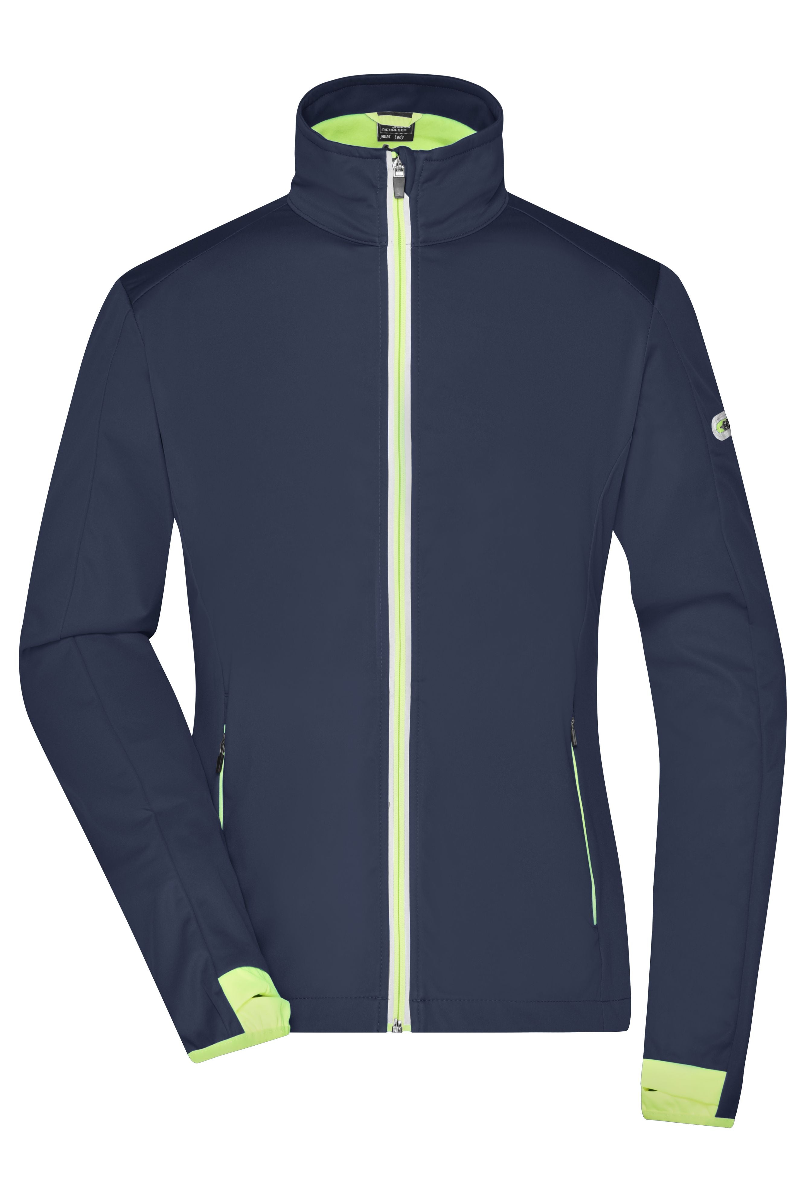 James & Nicholson Damen Softshell Sportjacke navy/bright-yellow