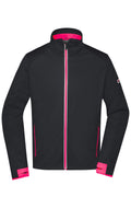 James & Nicholson Herren Softshell Sportjacke black/light-red