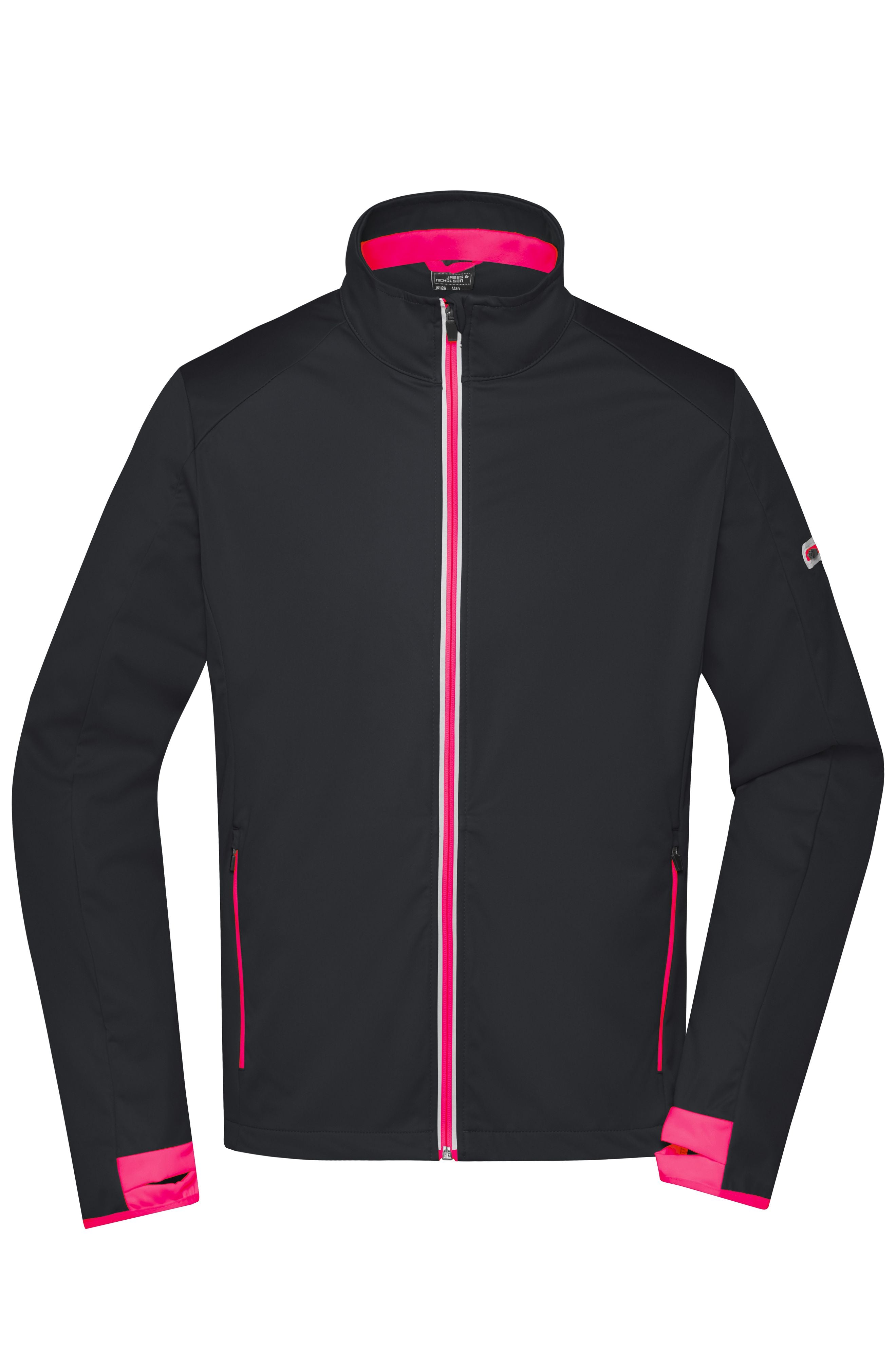 James & Nicholson Herren Softshell Sportjacke black/light-red