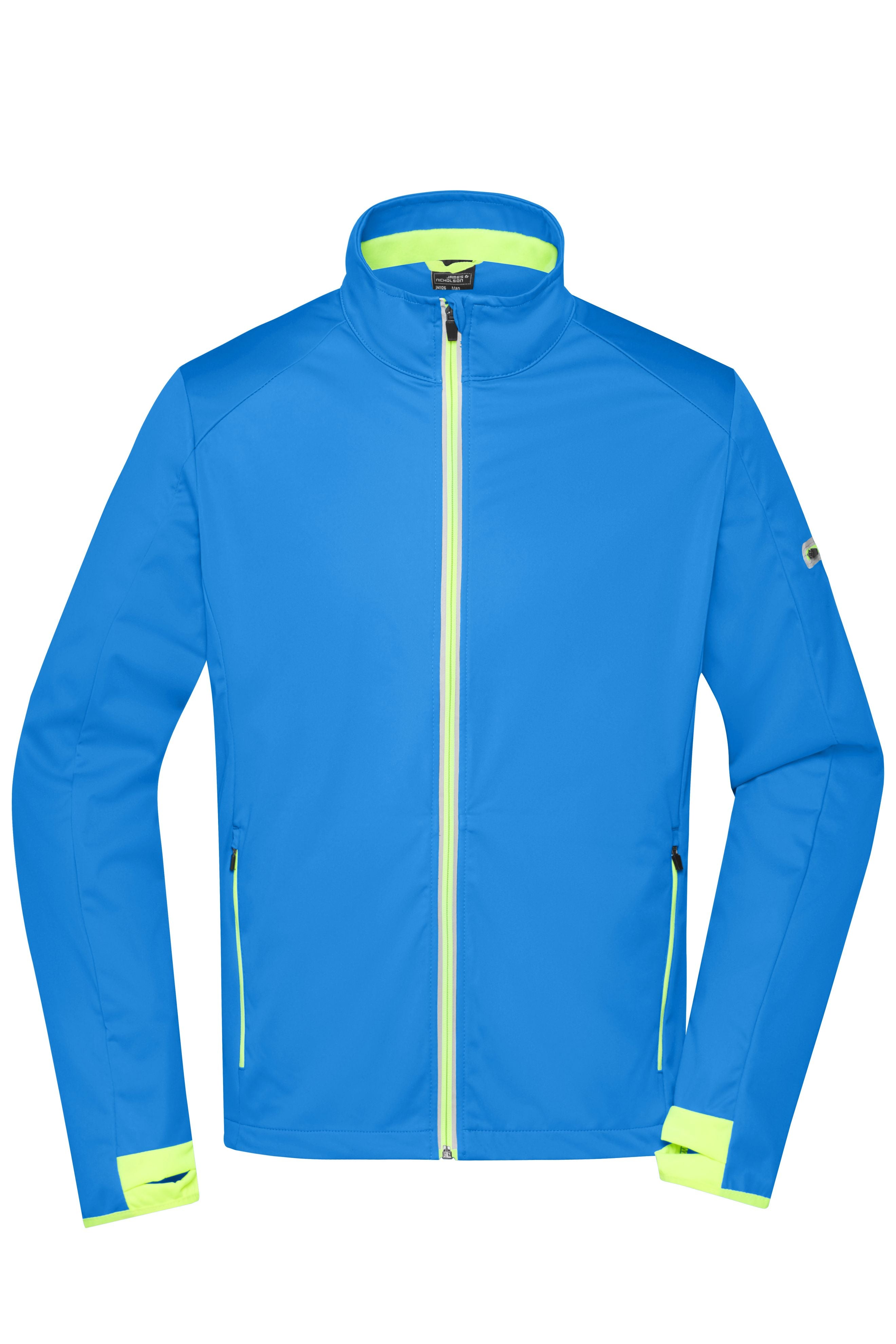 James & Nicholson Herren Softshell Sportjacke bright-blue/bright-yellow