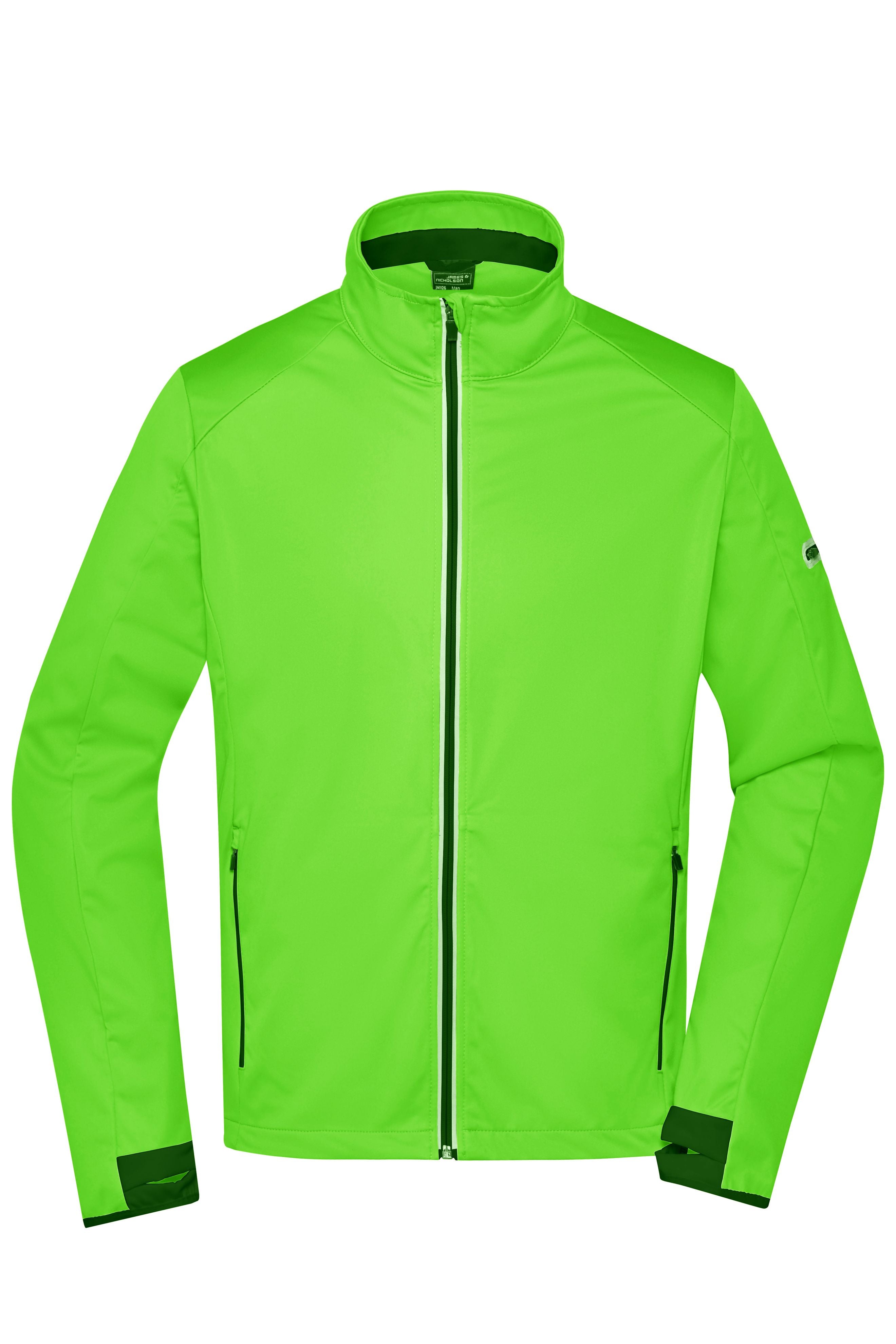 James & Nicholson Herren Softshell Sportjacke bright-green/black