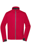 James & Nicholson Herren Softshell Sportjacke light-red/black