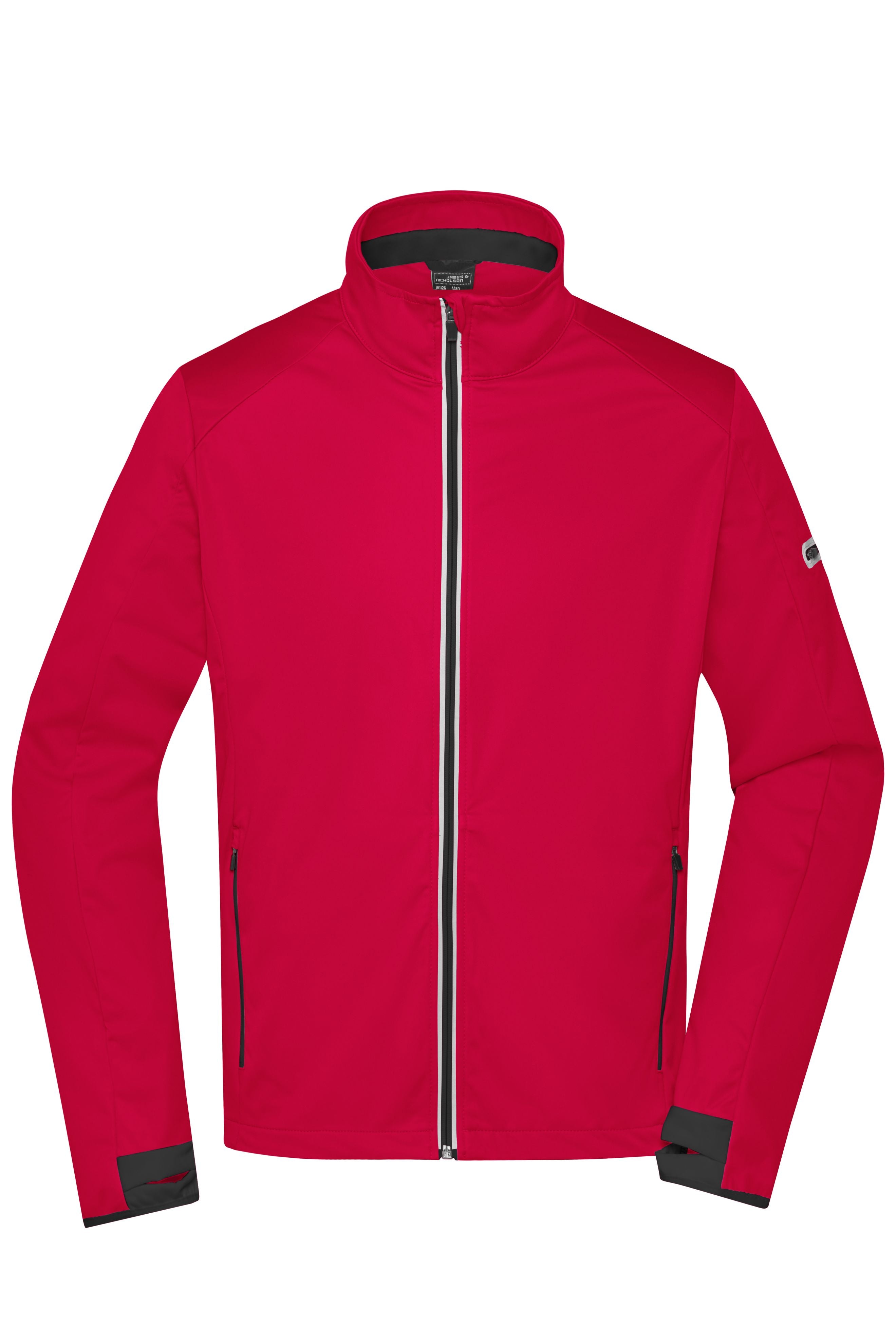 James & Nicholson Herren Softshell Sportjacke light-red/black